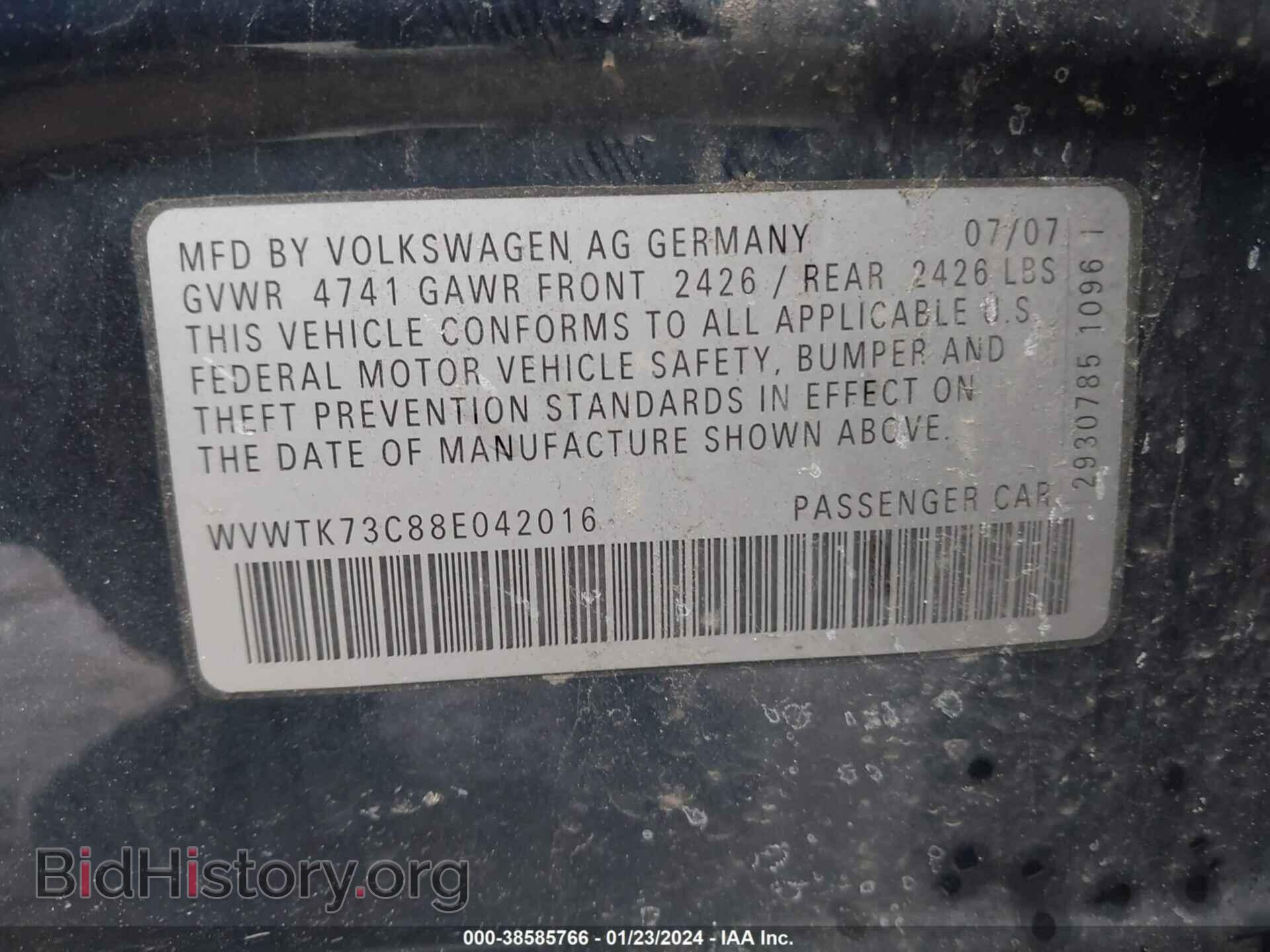 2008 VOLKSWAGEN PASSAT - VIN: WVWTK73C88E042016 - Фото 9