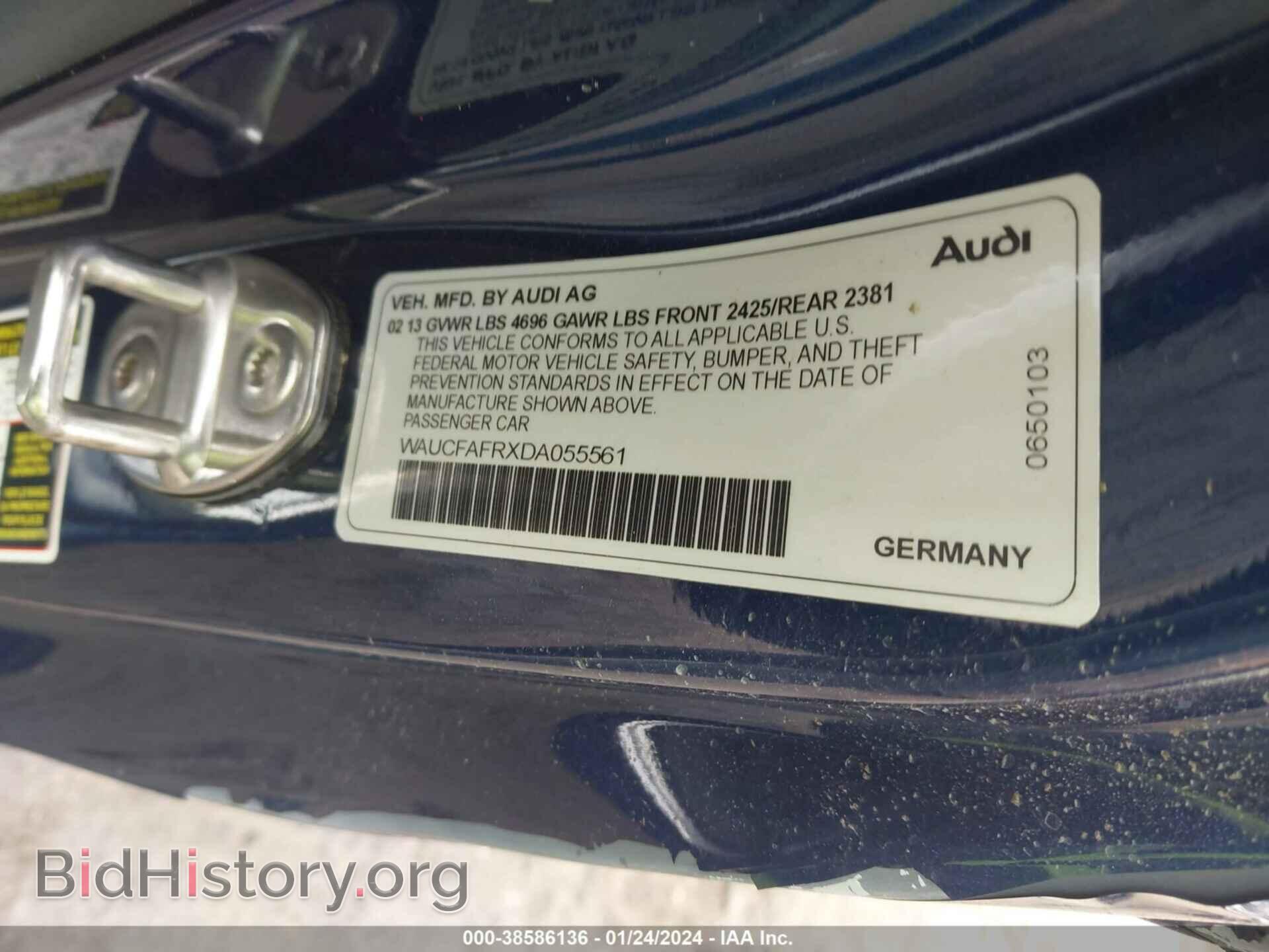 2013 AUDI A5 - VIN: WAUCFAFRXDA055561 - Фото 9