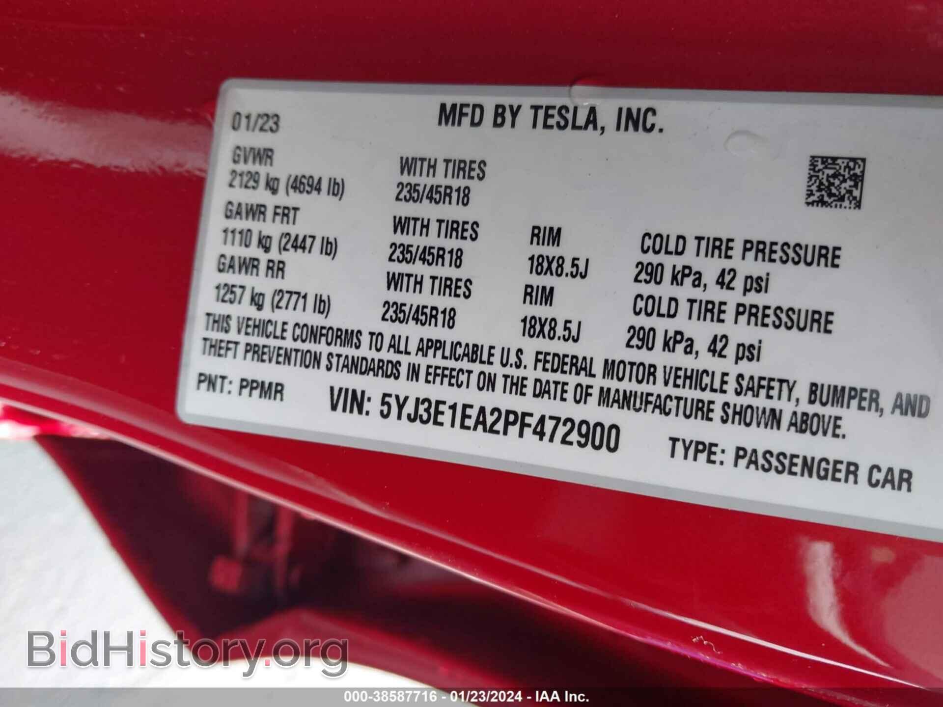 2023 TESLA MODEL 3 - VIN: 5YJ3E1EA2PF472900 - Photo 9