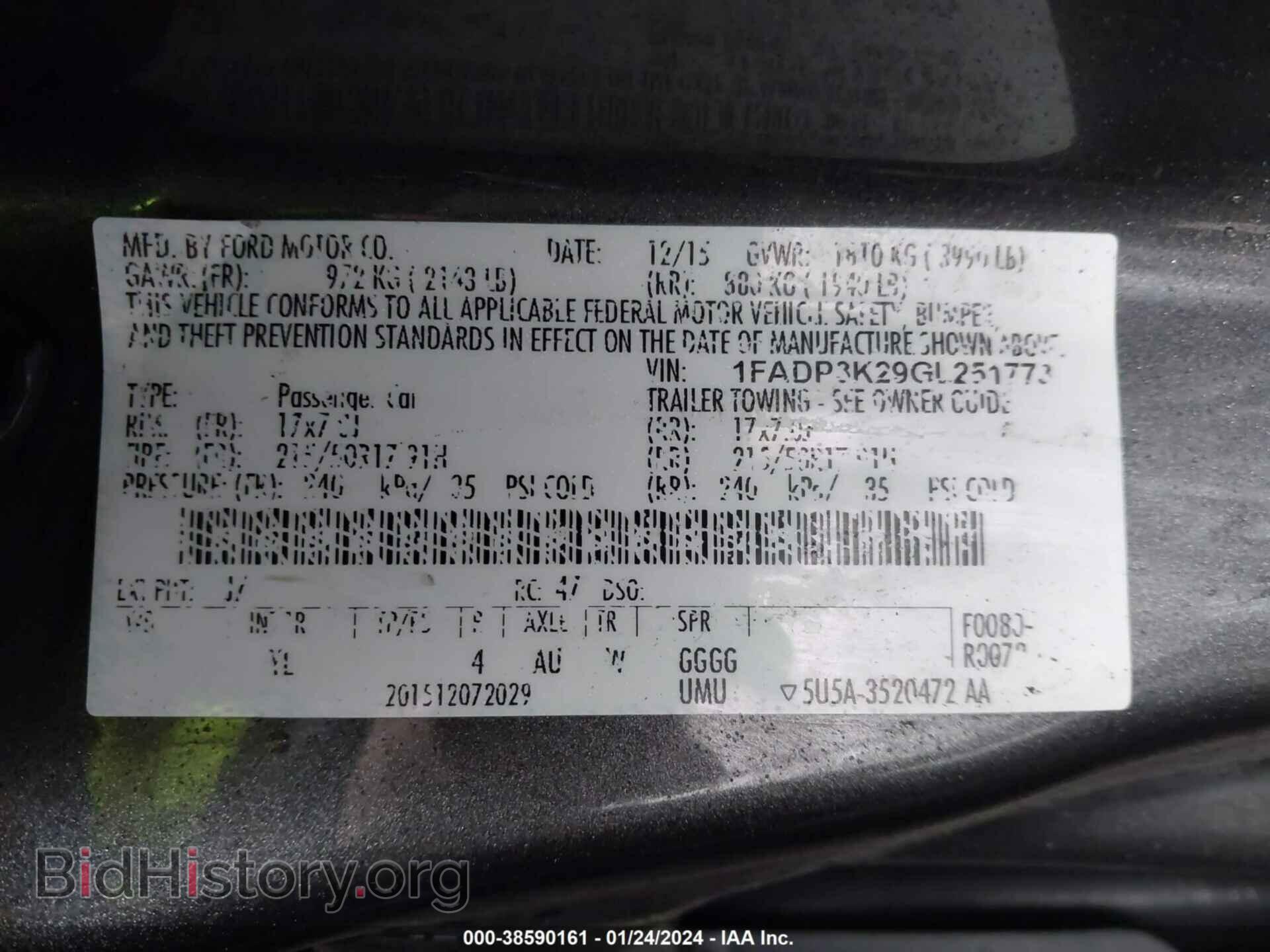 2016 FORD FOCUS - VIN: 1FADP3K29GL251773 - Фото 9