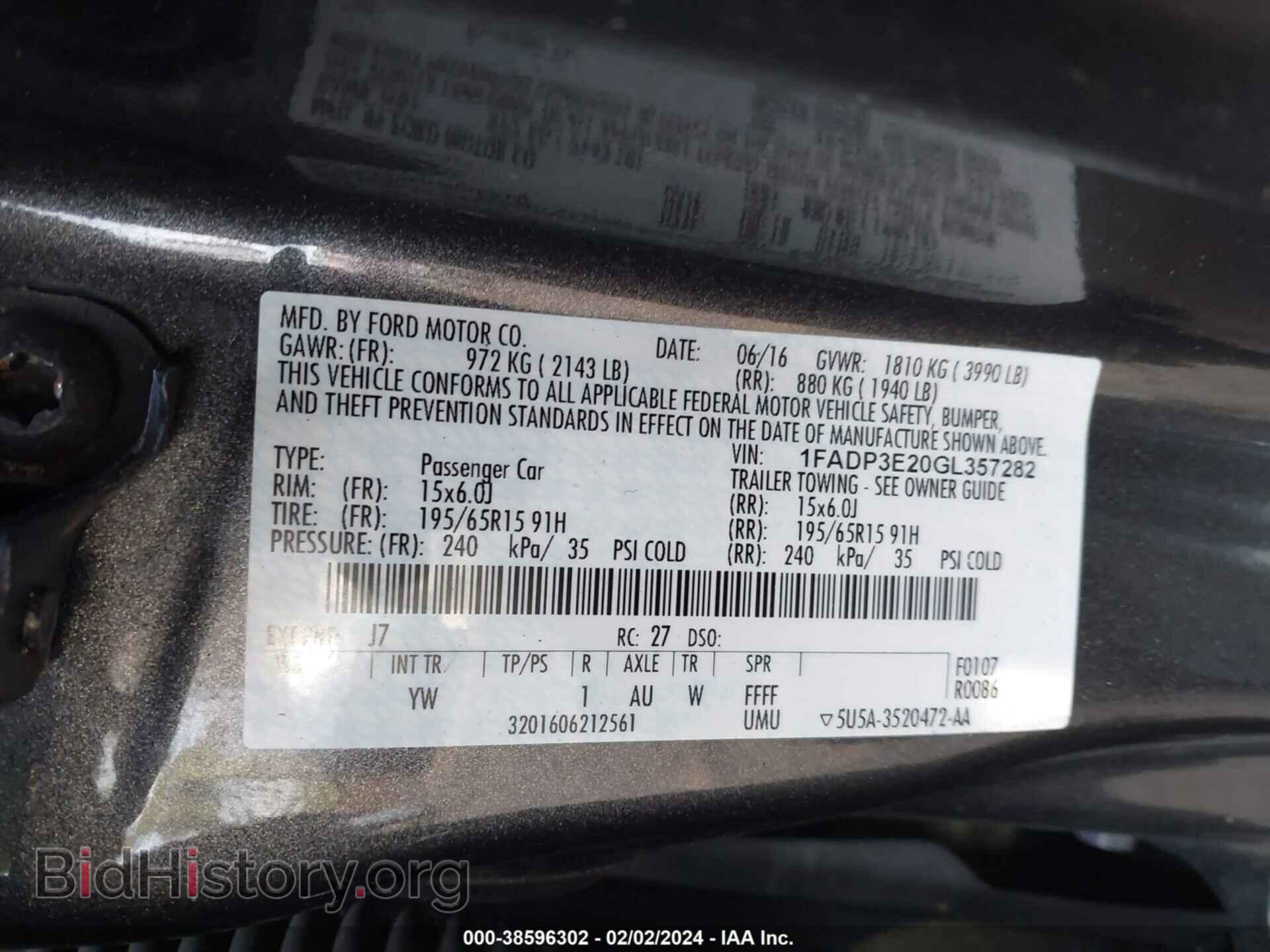2016 FORD FOCUS - VIN: 1FADP3E20GL357282 - Фото 9