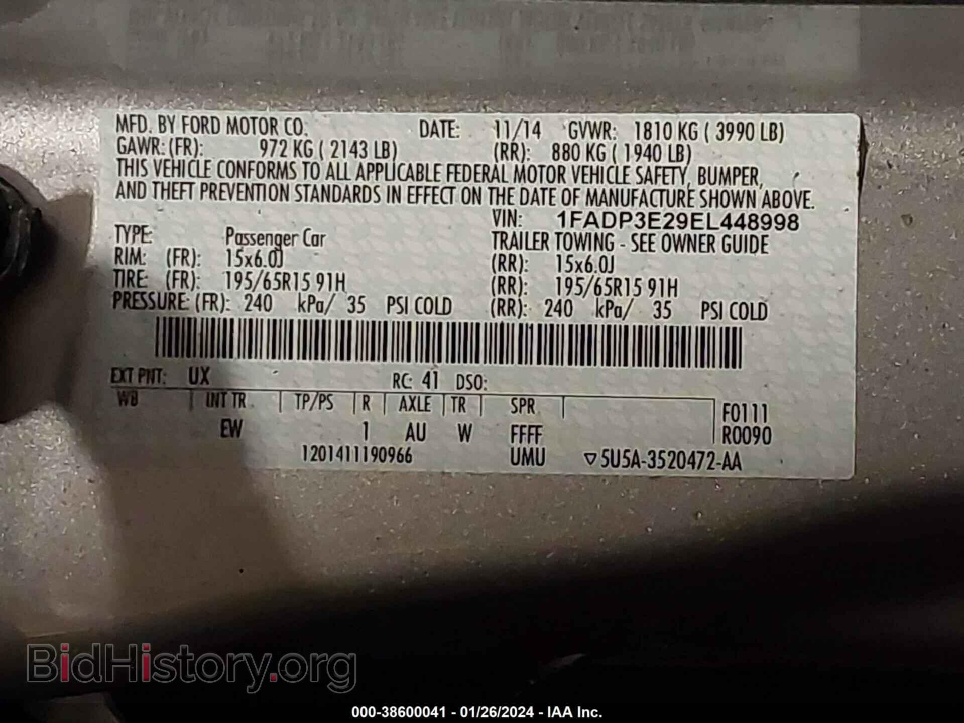 2014 FORD FOCUS - VIN: 1FADP3E29EL448998 - Photo 9