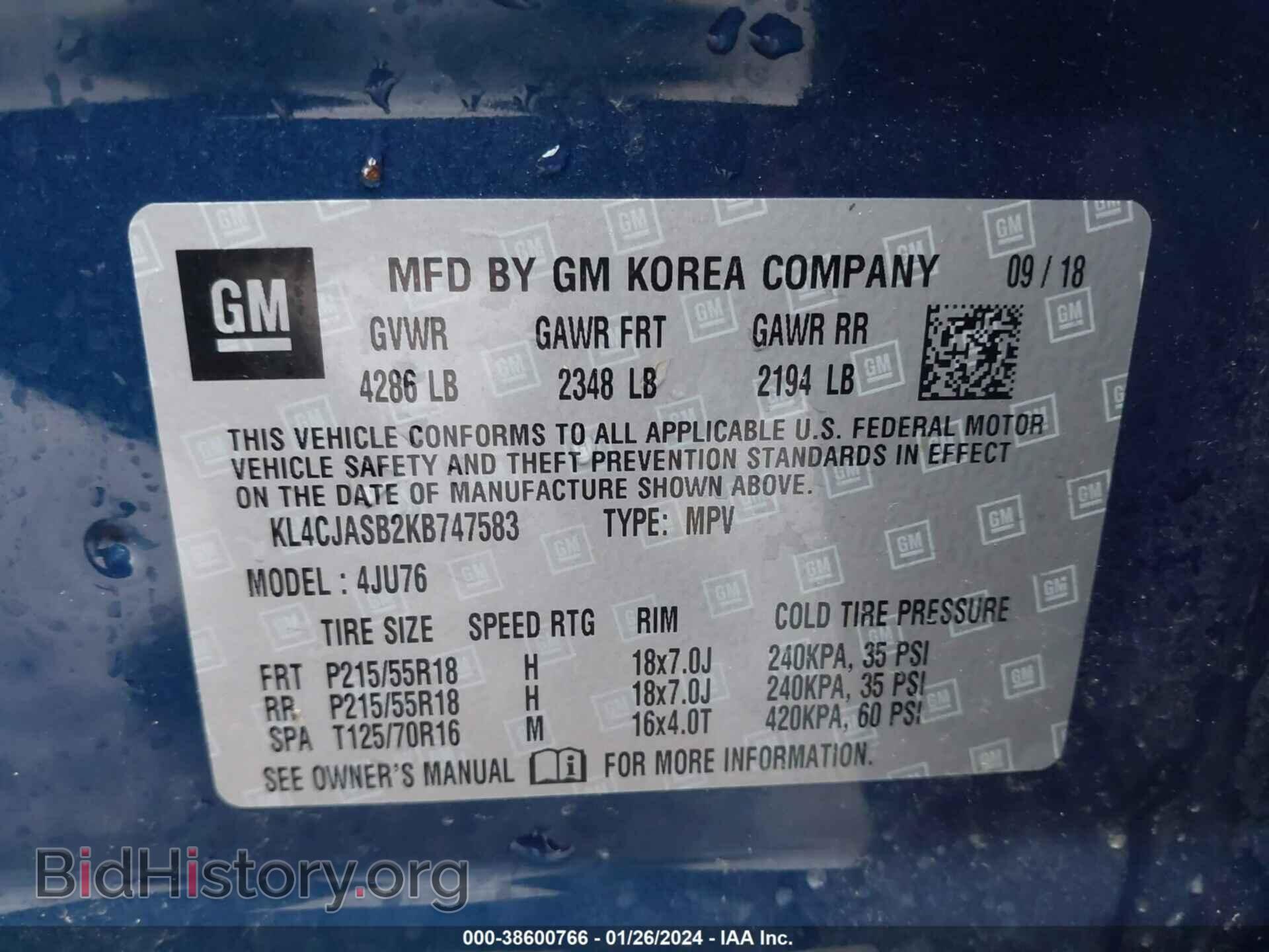 2019 BUICK ENCORE - VIN: KL4CJASB2KB747583 - Photo 9