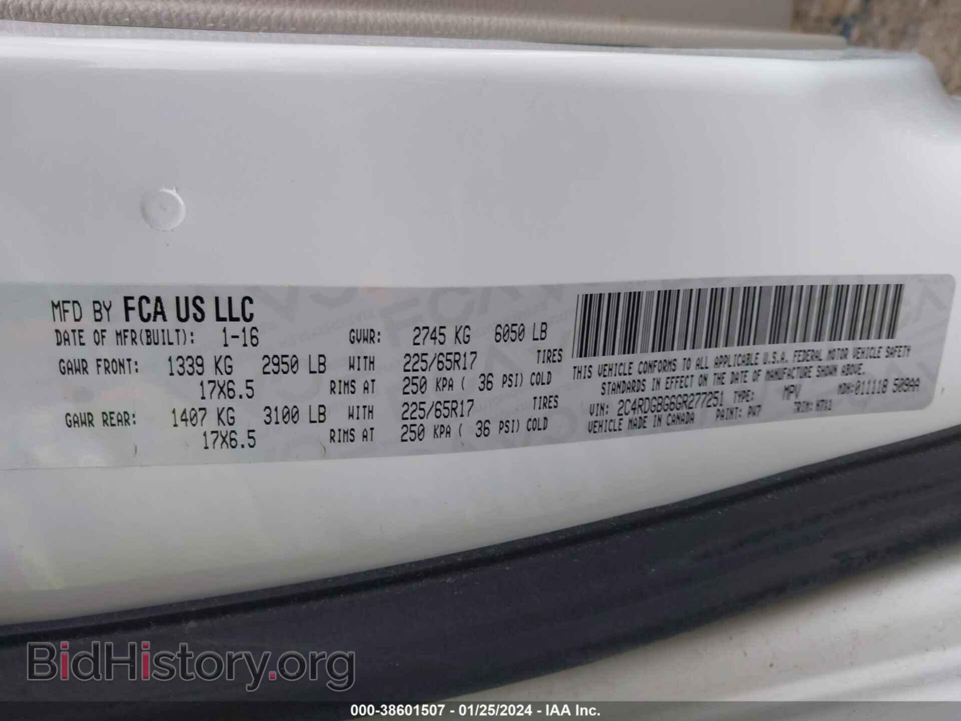 2016 DODGE GRAND CARAVAN - VIN: 2C4RDGBG6GR277251 - Фото 9