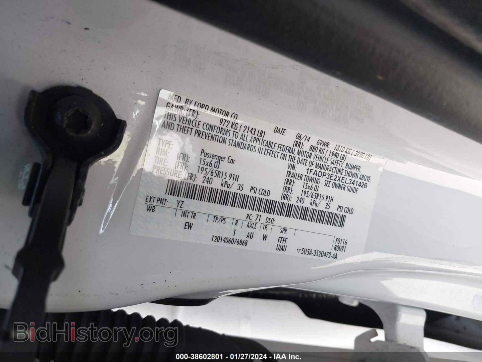 2014 FORD FOCUS - VIN: 1FADP3E2XEL341426 - Фото 9
