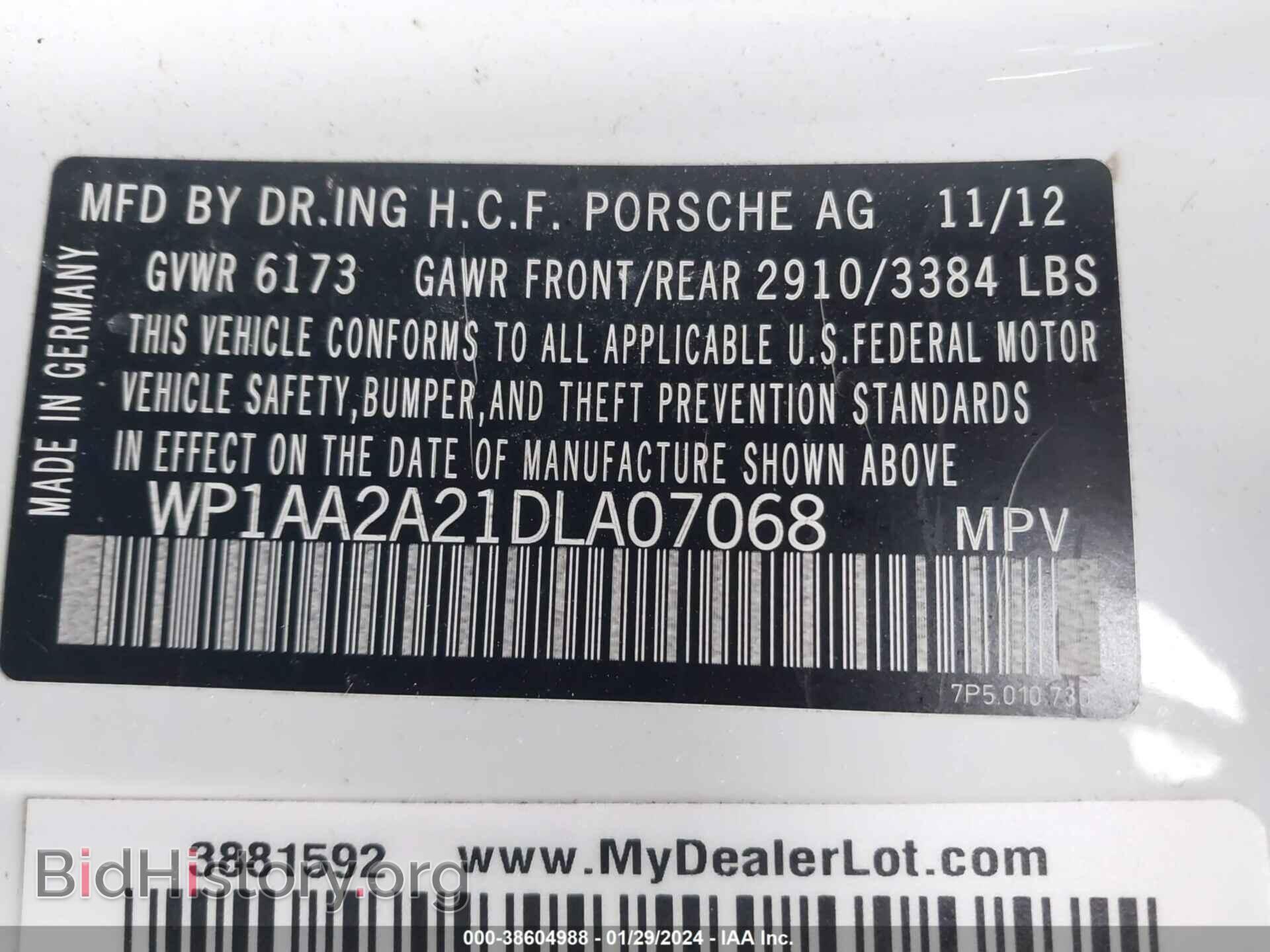 2013 PORSCHE CAYENNE - VIN: WP1AA2A21DLA07068 - Photo 9