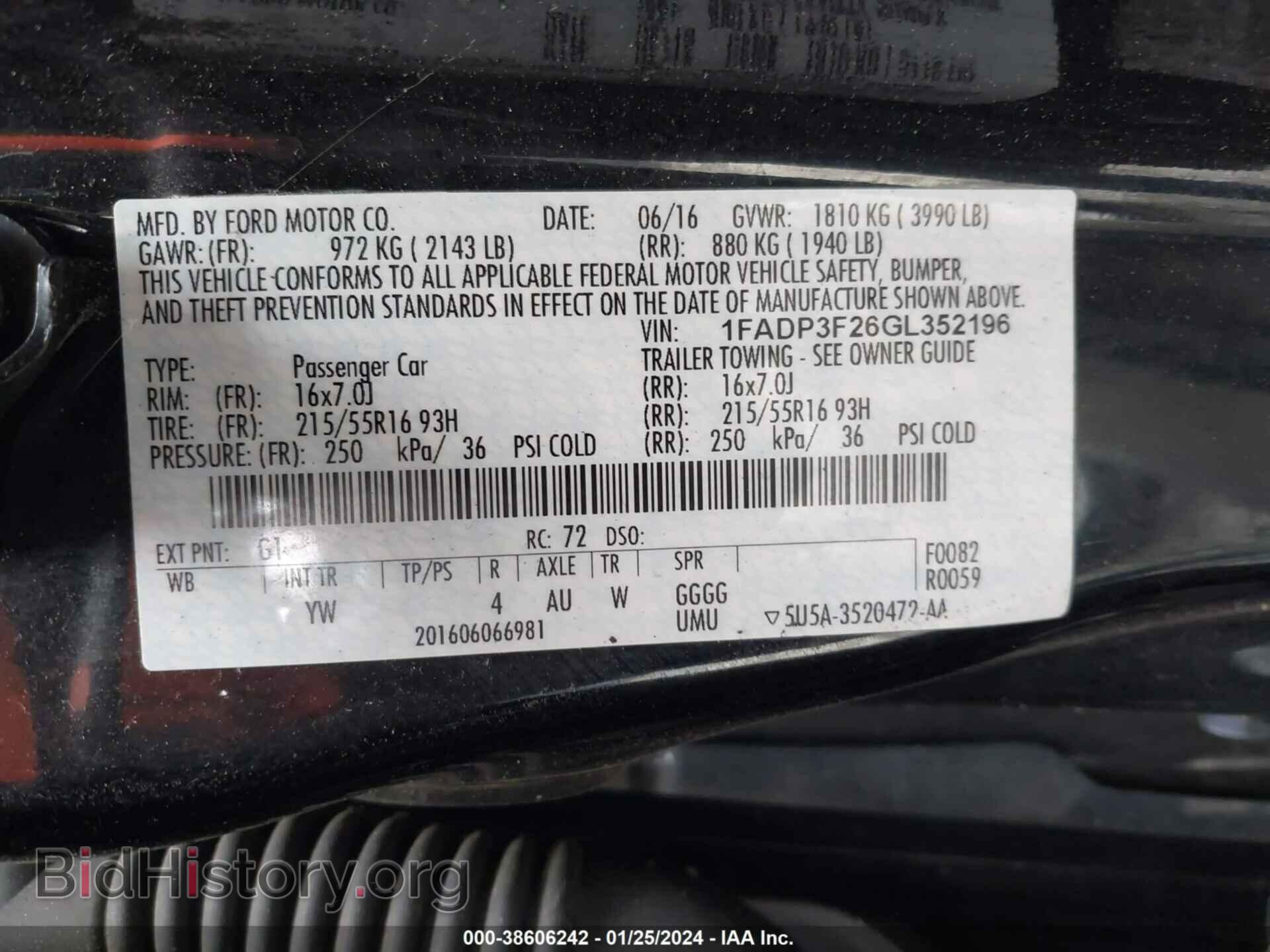 2016 FORD FOCUS - VIN: 1FADP3F26GL352196 - Фото 9