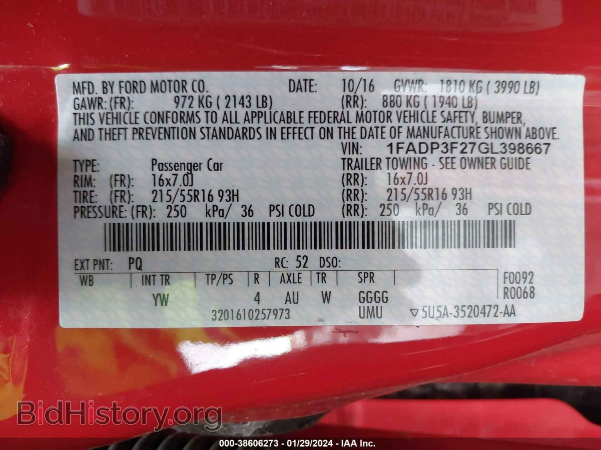 2016 FORD FOCUS - VIN: 1FADP3F27GL398667 - Photo 9