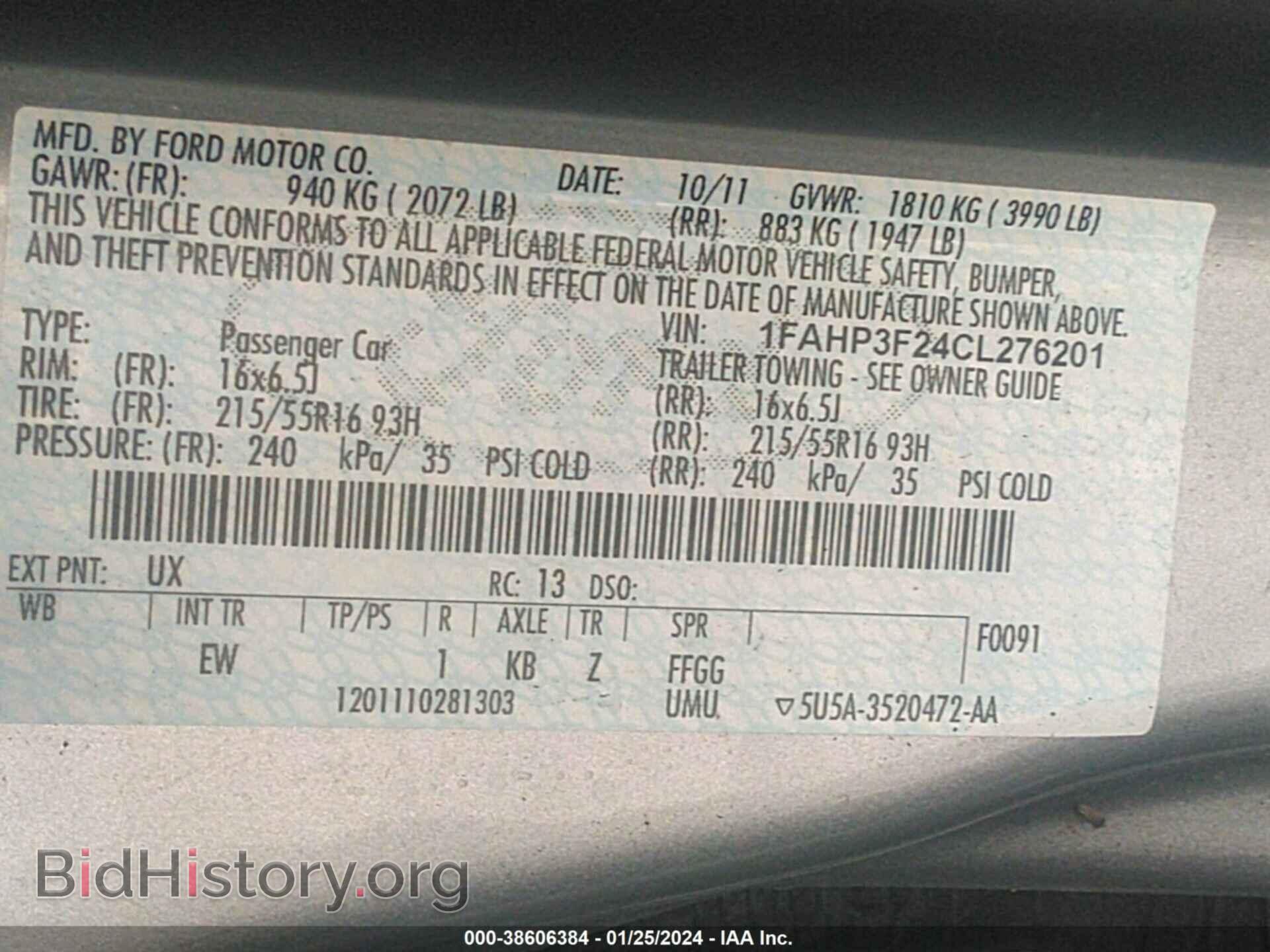 2012 FORD FOCUS - VIN: 1FAHP3F24CL276201 - Photo 9