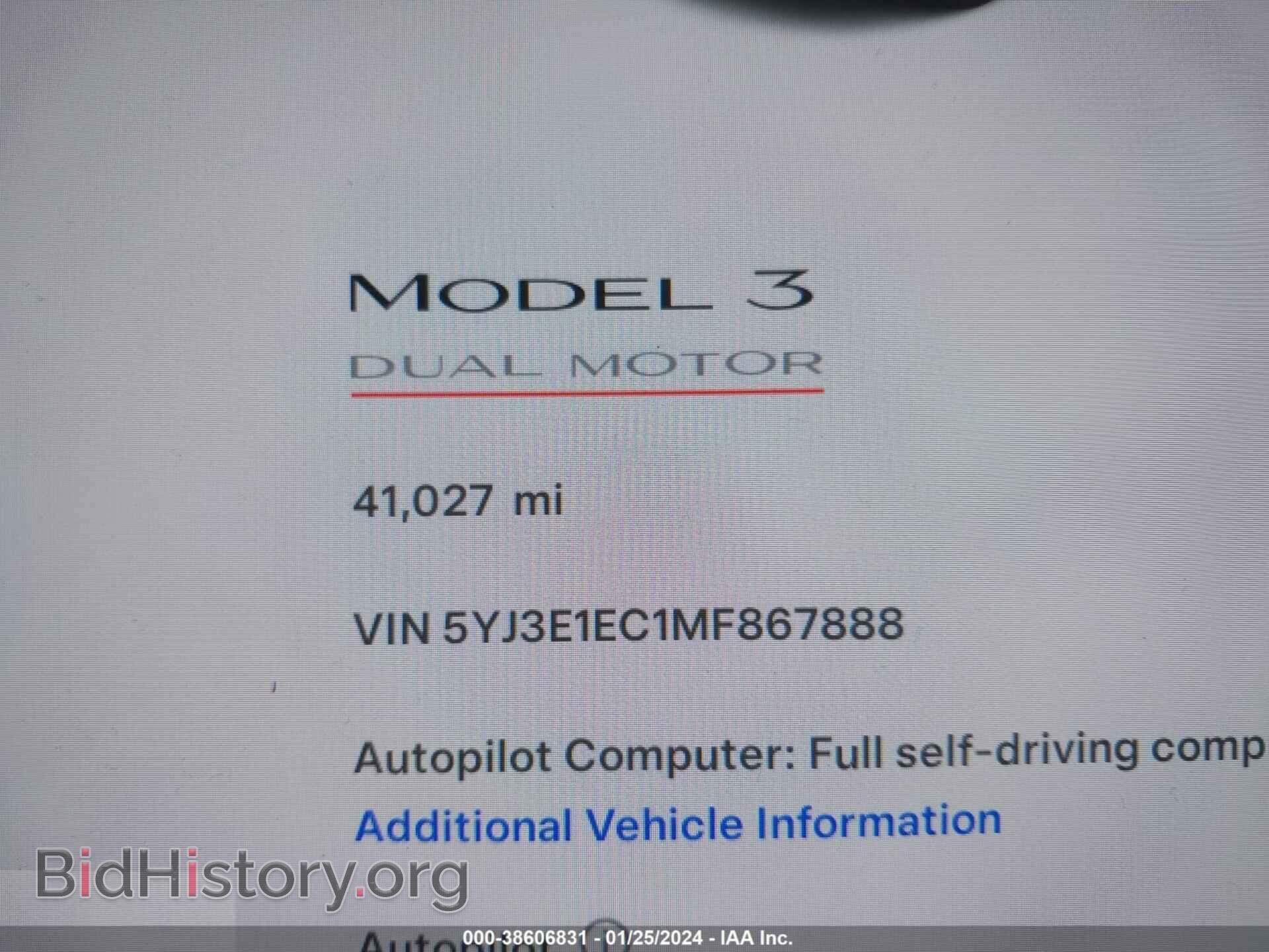 2021 TESLA MODEL 3 - VIN: 5YJ3E1EC1MF867888 - Фото 7