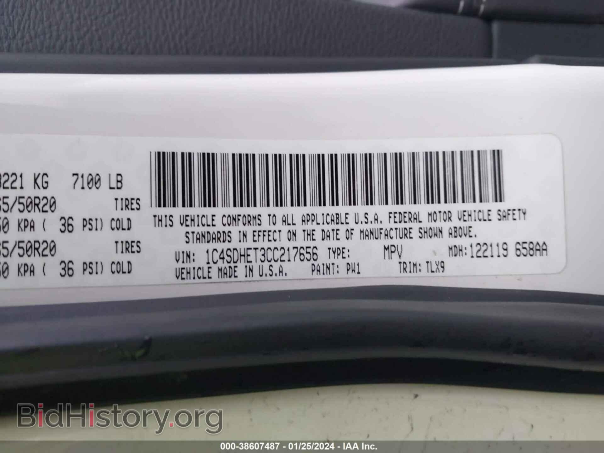 2012 DODGE DURANGO - VIN: 1C4SDHET3CC217656 - Photo 9