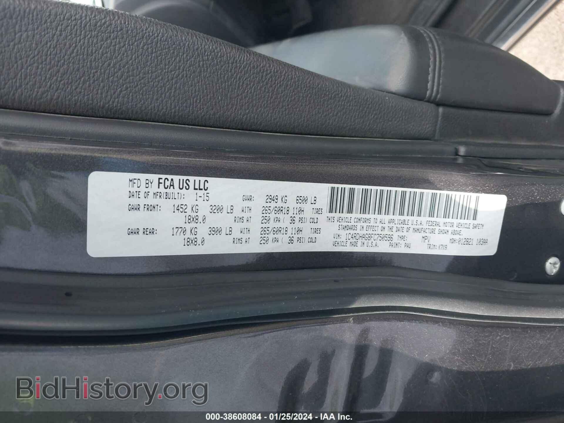 2015 DODGE DURANGO - VIN: 1C4RDHAG8FC750596 - Photo 9