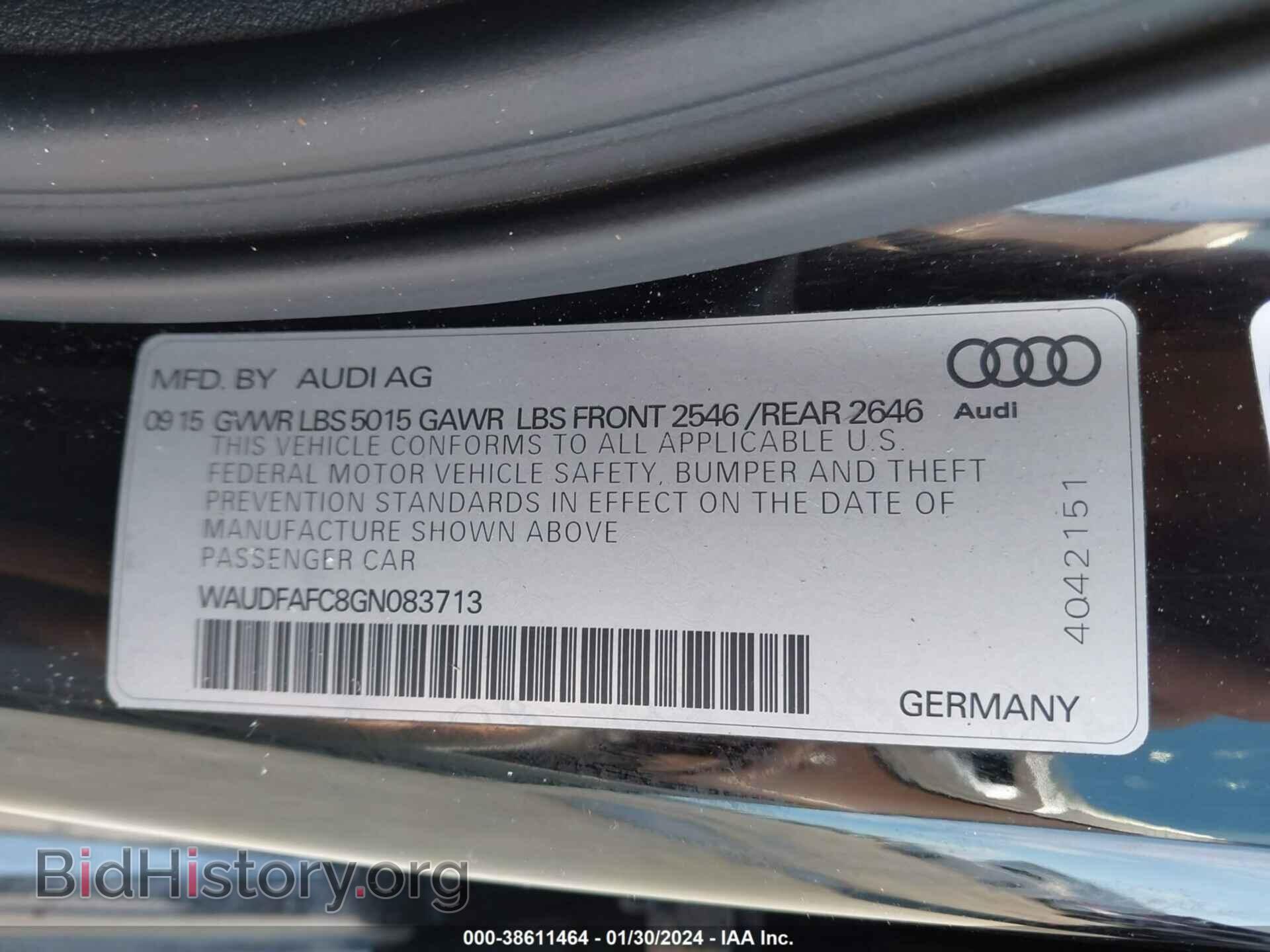 2016 AUDI A6 - VIN: WAUDFAFC8GN083713 - Фото 9