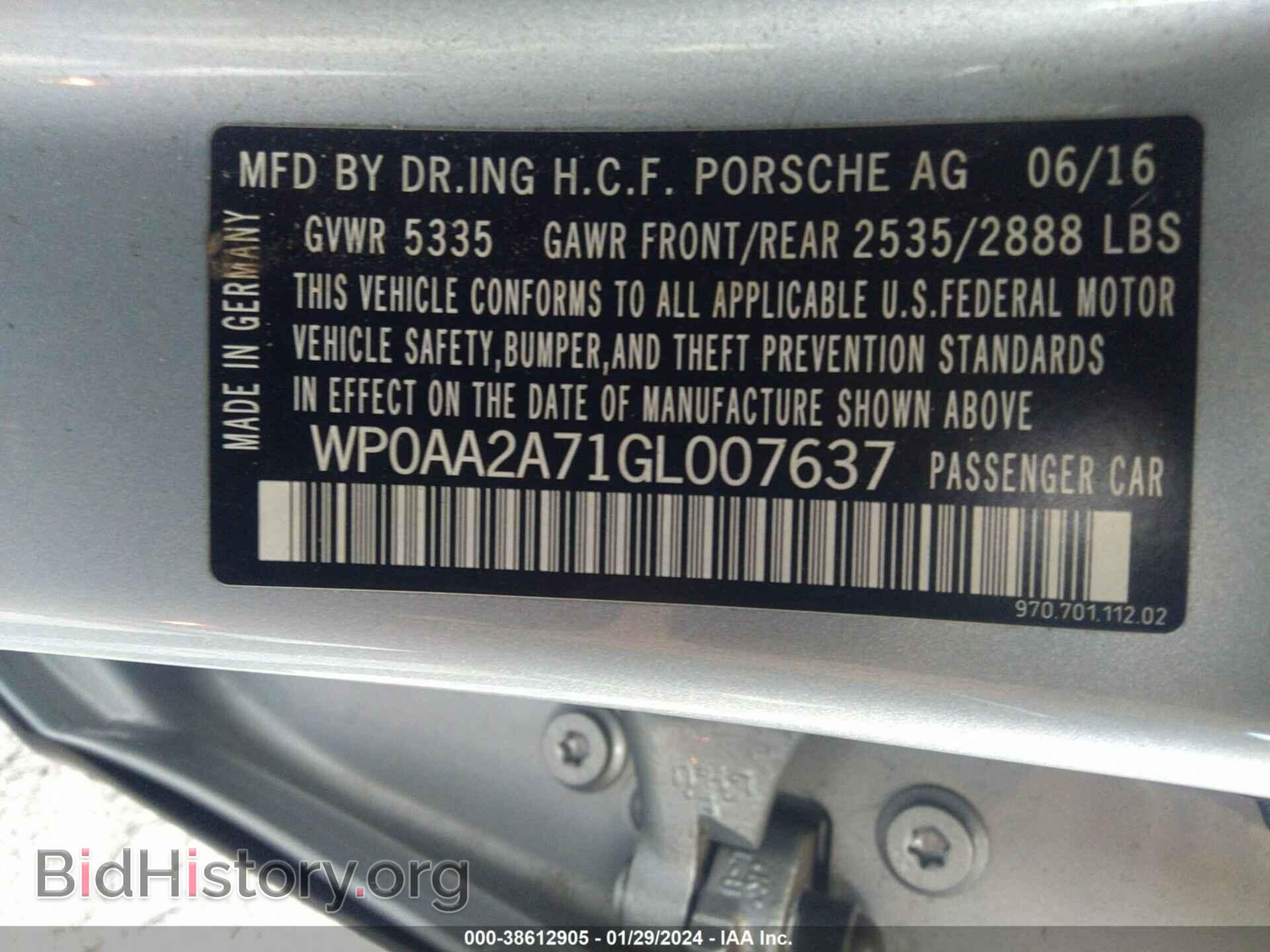 2016 PORSCHE PANAMERA - VIN: WP0AA2A71GL007637 - Фото 9