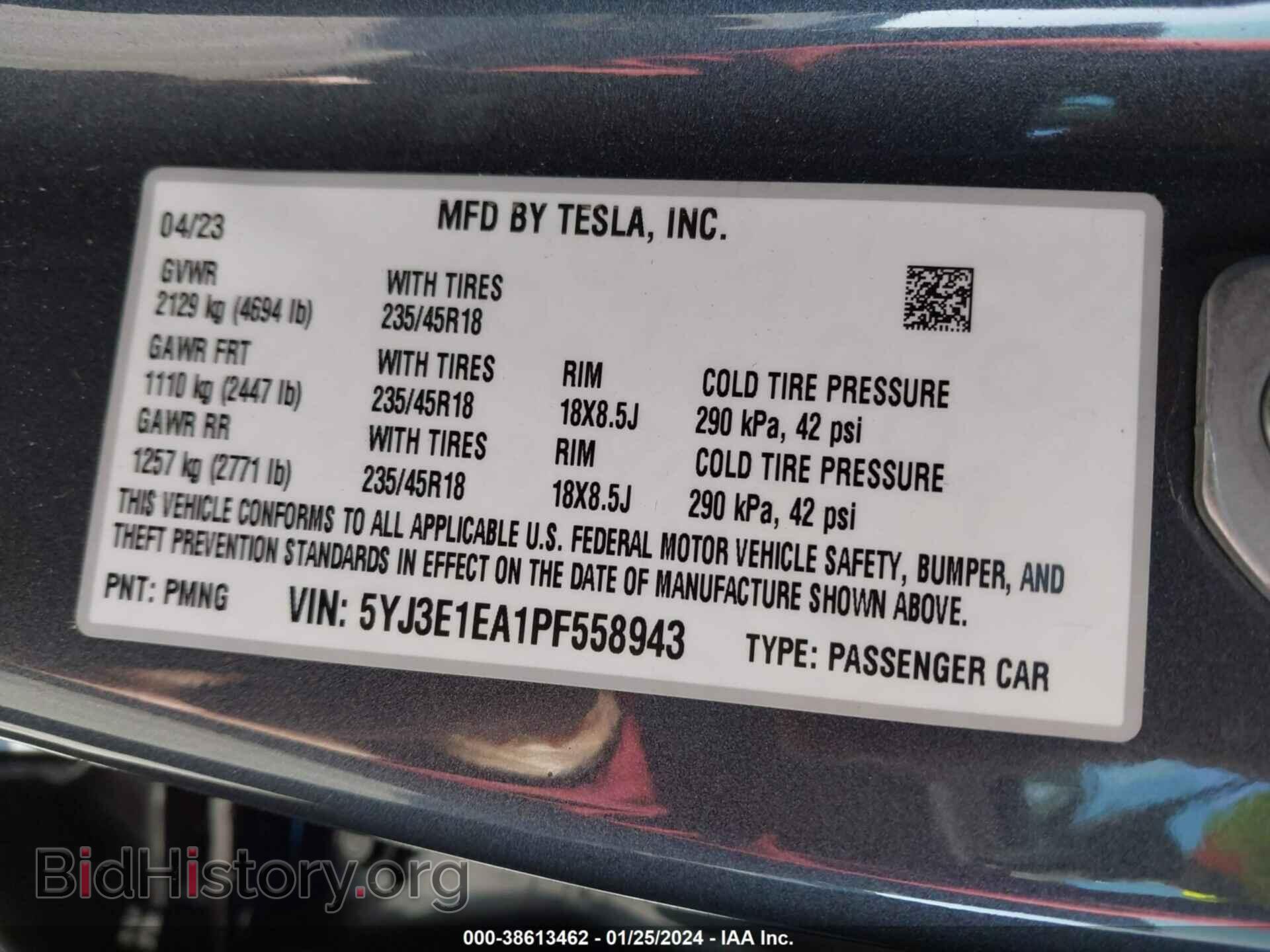 2023 TESLA MODEL 3 - VIN: 5YJ3E1EA1PF558943 - Фото 9