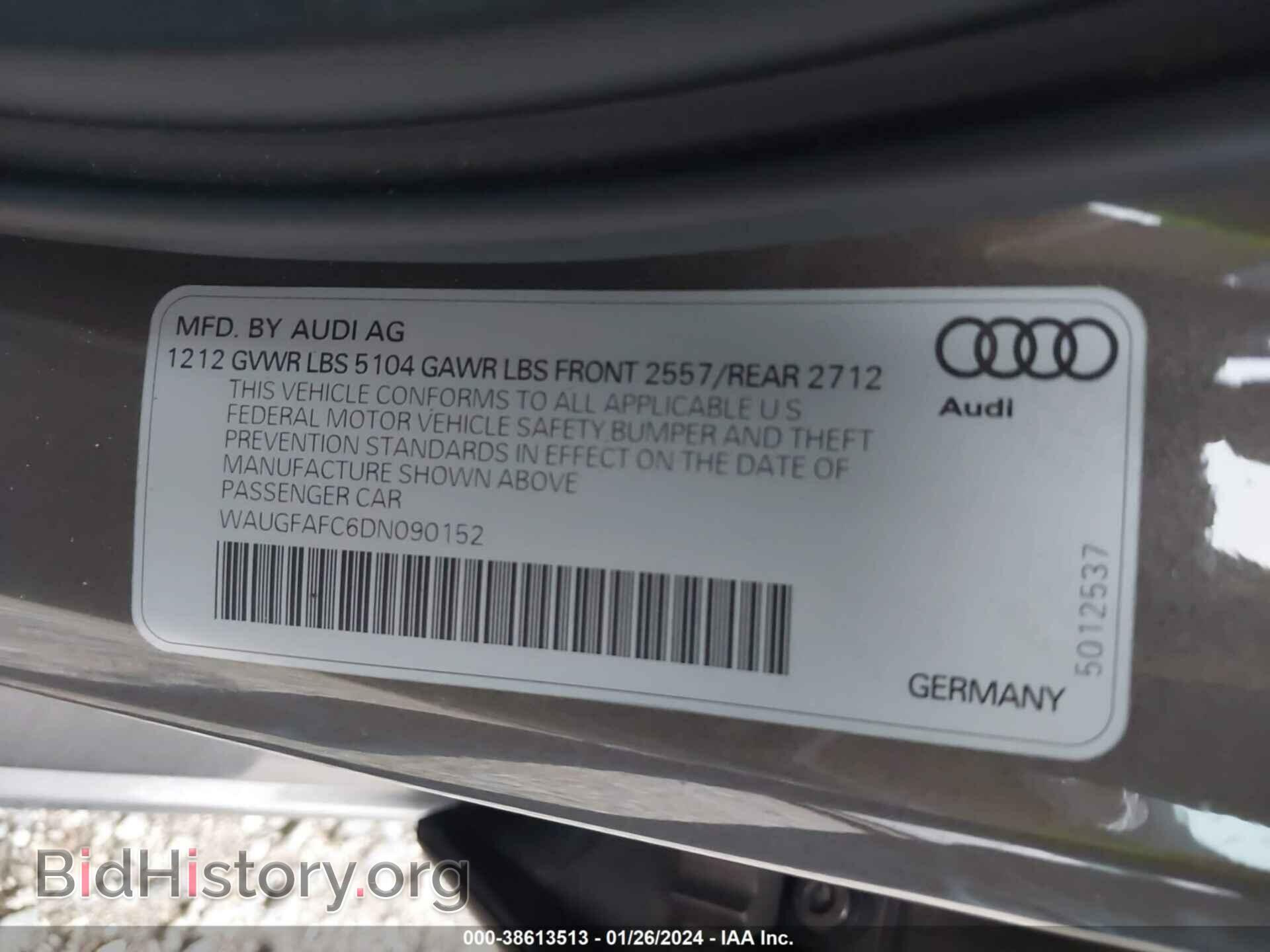 2013 AUDI A6 - VIN: WAUGFAFC6DN090152 - Фото 9