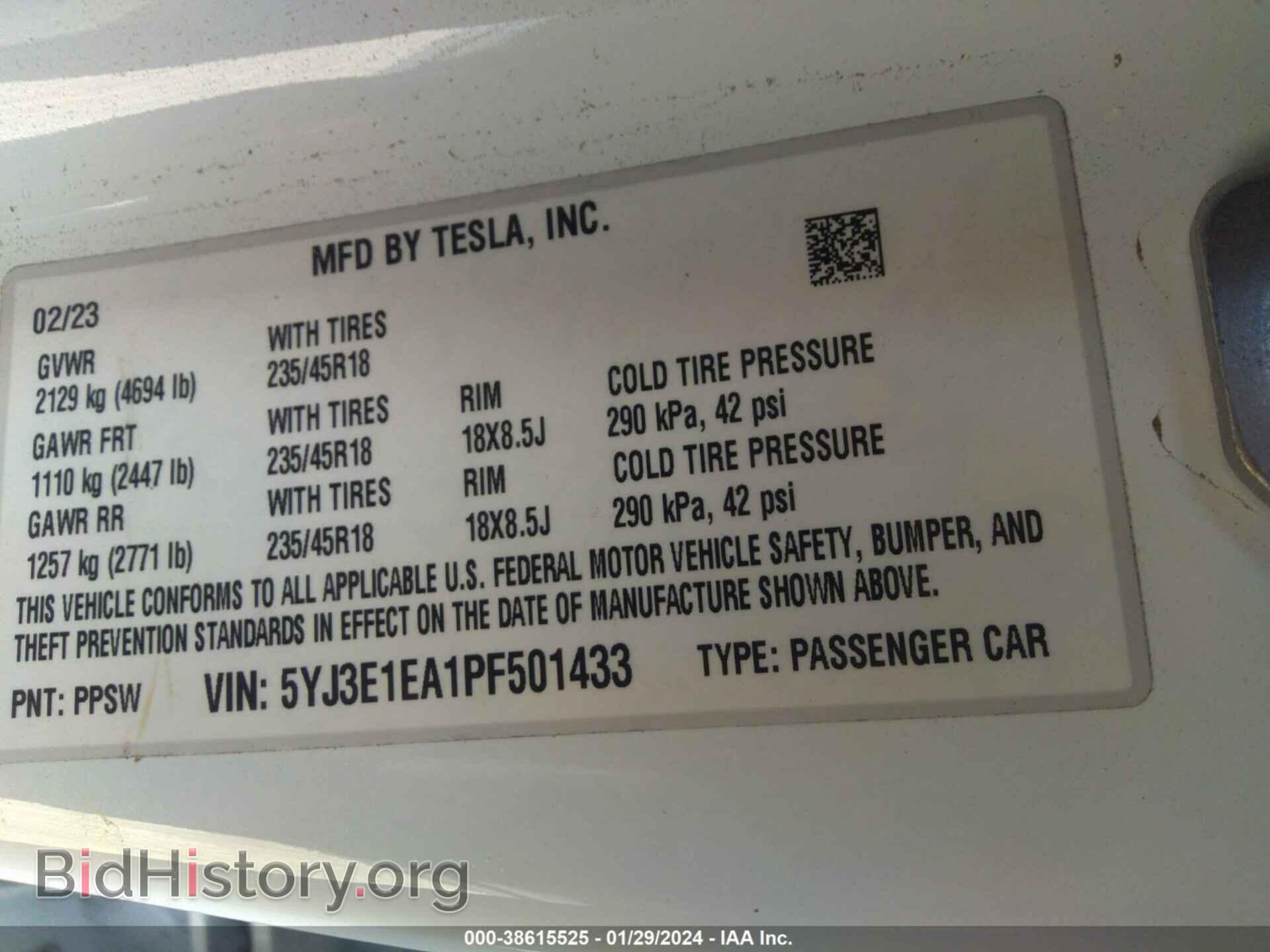 2023 TESLA MODEL 3 - VIN: 5YJ3E1EA1PF501433 - Фото 9