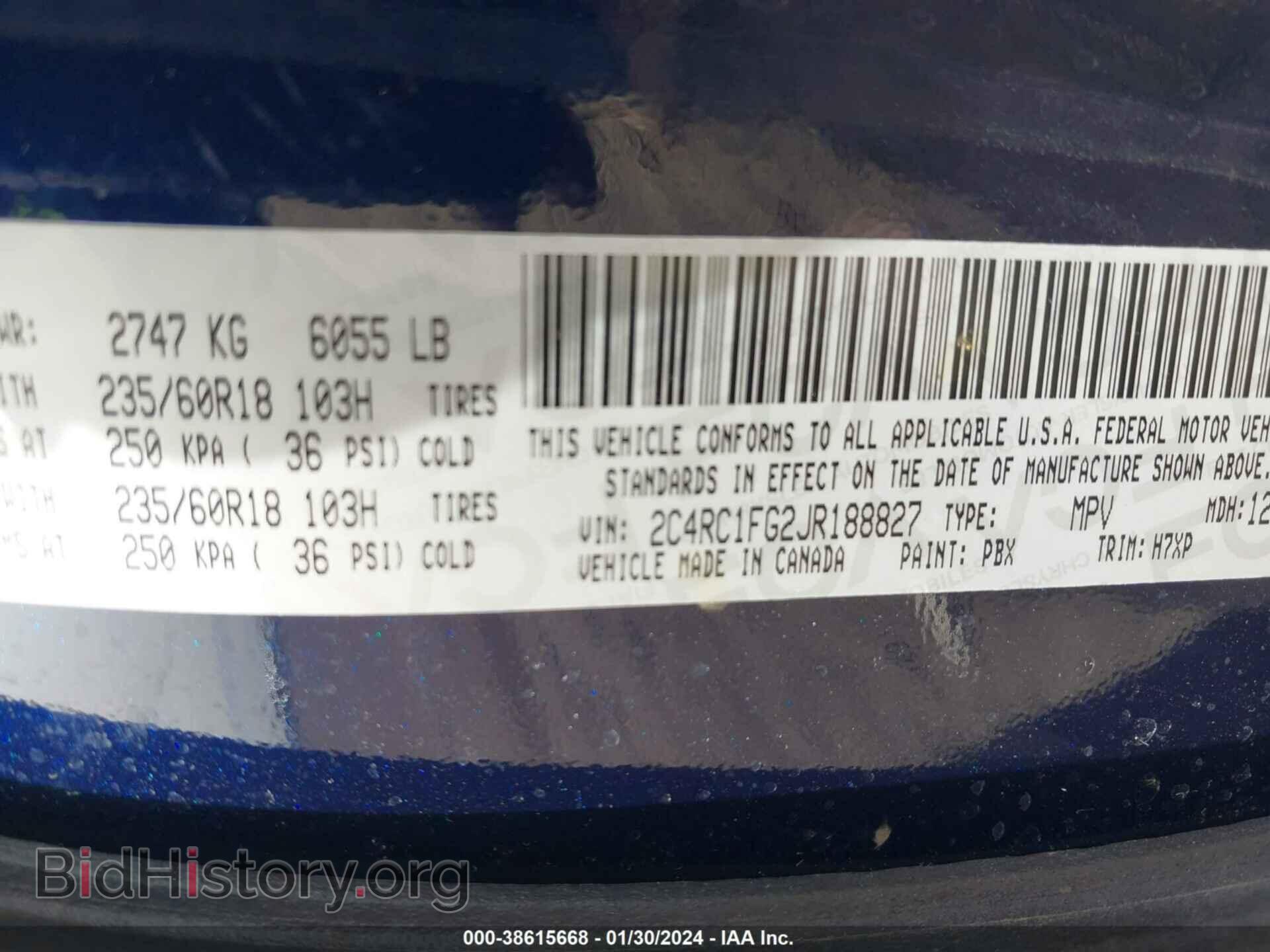 2018 CHRYSLER PACIFICA - VIN: 2C4RC1FG2JR188827 - Photo 9