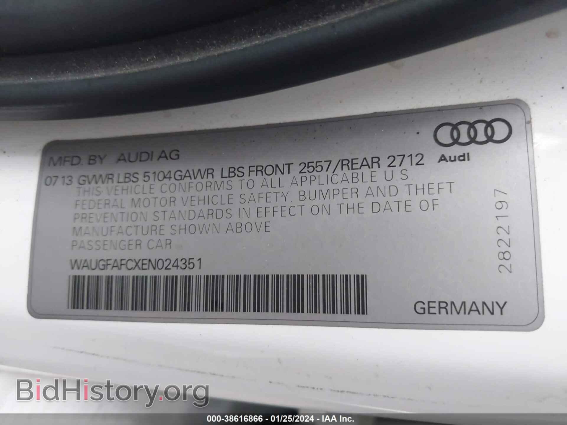 2014 AUDI A6 - VIN: WAUGFAFCXEN024351 - Photo 9