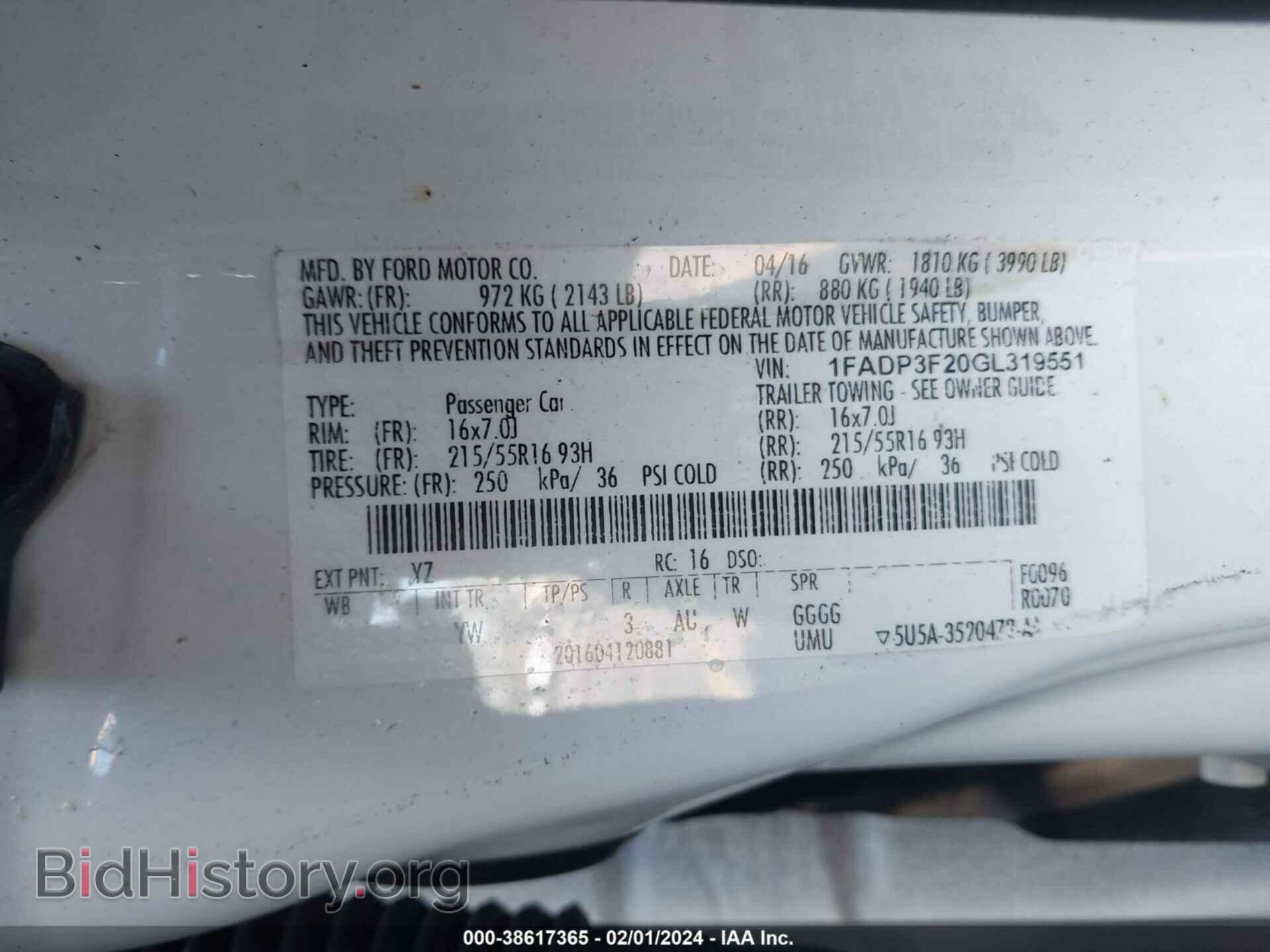 2016 FORD FOCUS - VIN: 1FADP3F20GL319551 - Фото 9