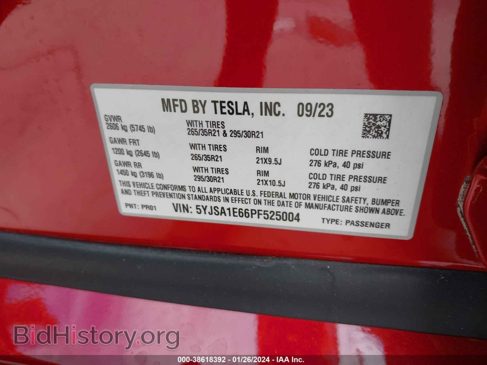 2023 TESLA MODEL S - VIN: 5YJSA1E66PF525004 - Фото 9
