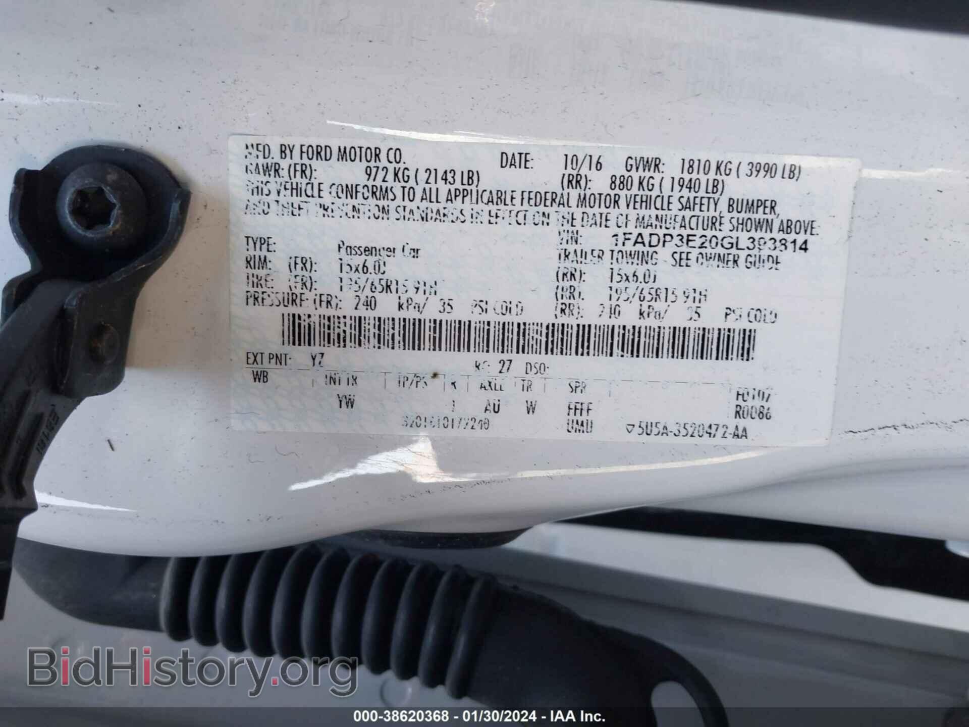 2016 FORD FOCUS - VIN: 1FADP3E20GL393814 - Фото 9