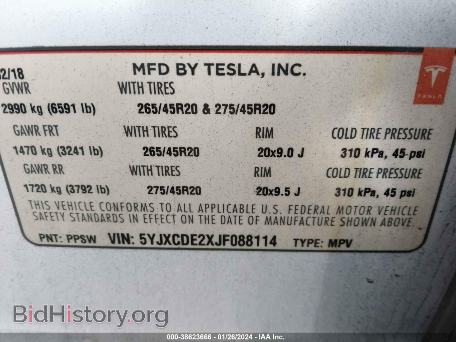 2018 TESLA MODEL X - VIN: 5YJXCDE2XJF088114 - Photo 9