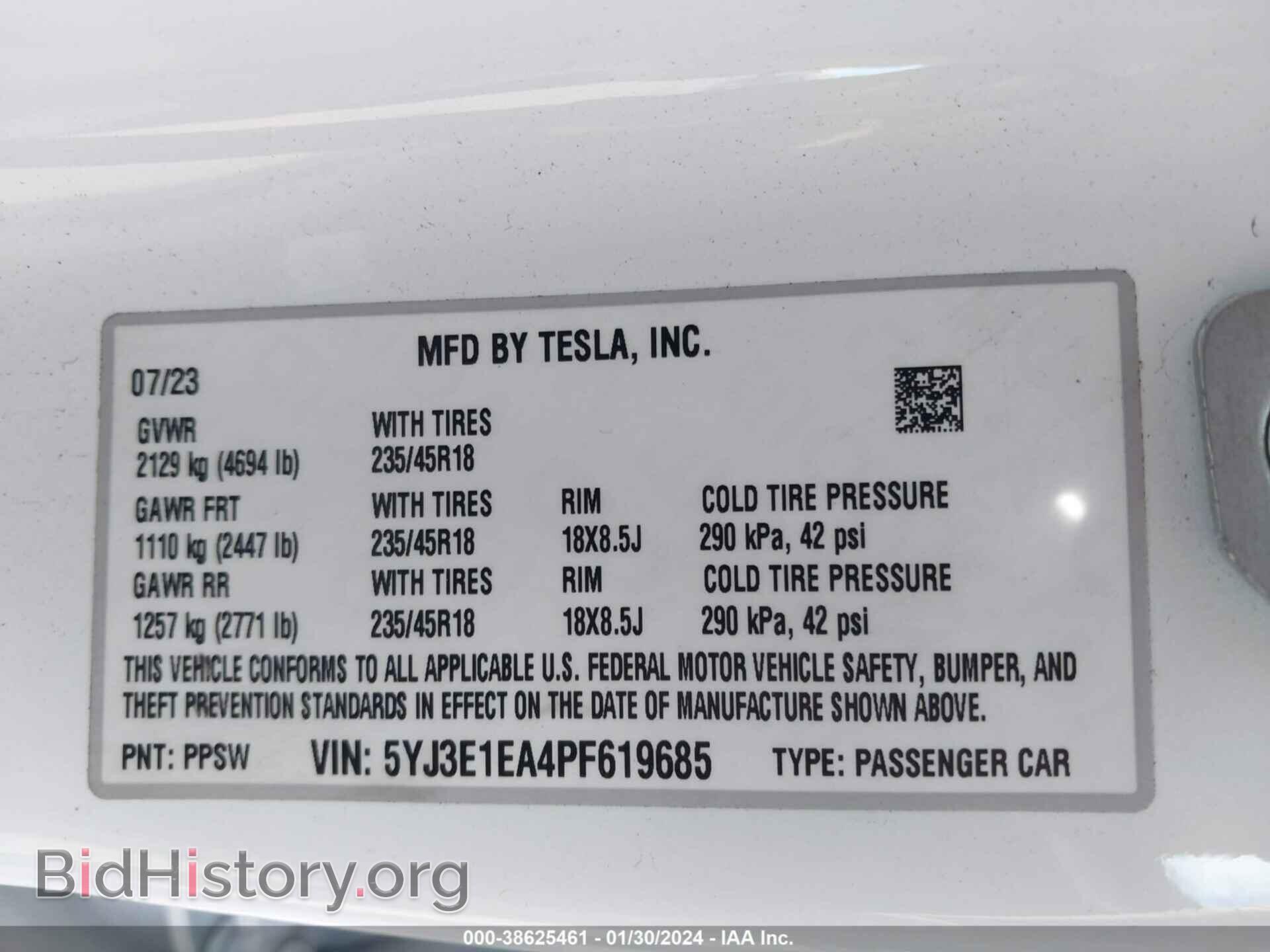 2023 TESLA MODEL 3 - VIN: 5YJ3E1EA4PF619685 - Фото 9