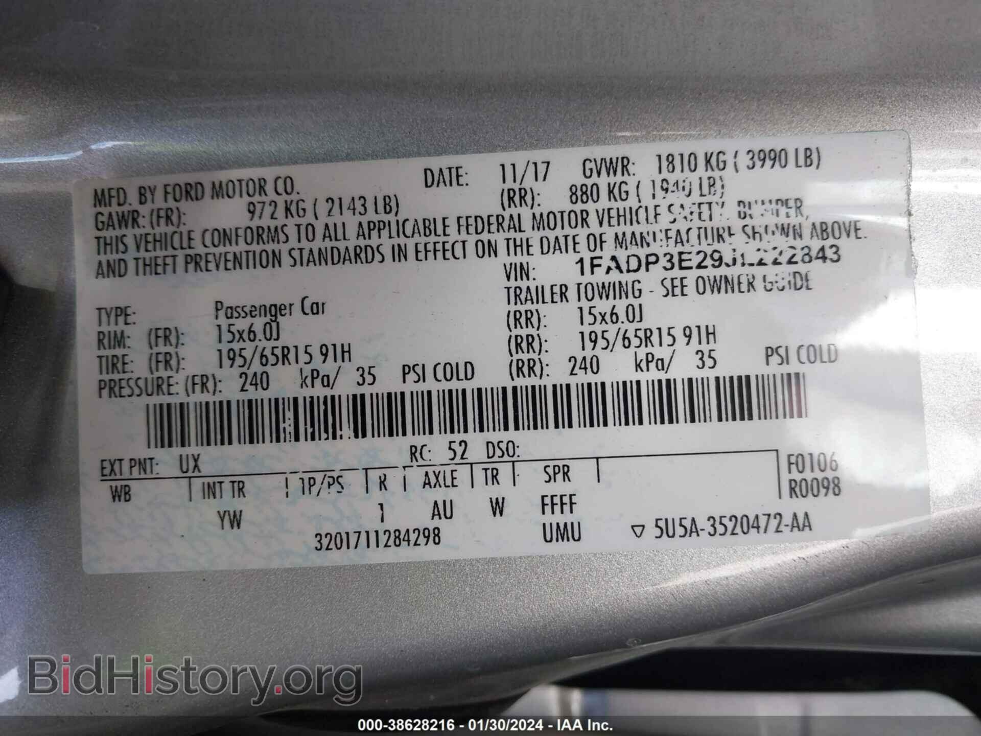 2018 FORD FOCUS - VIN: 1FADP3E29JL222843 - Photo 9