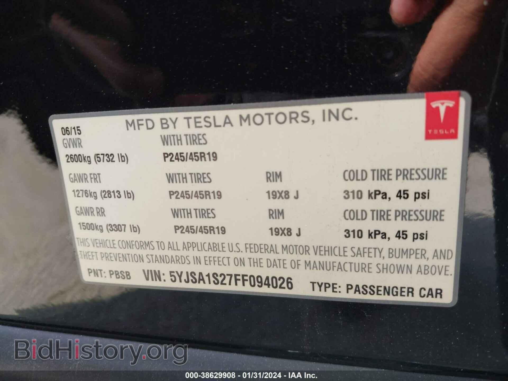 2015 TESLA MODEL S - VIN: 5YJSA1S27FF094026 - Photo 9