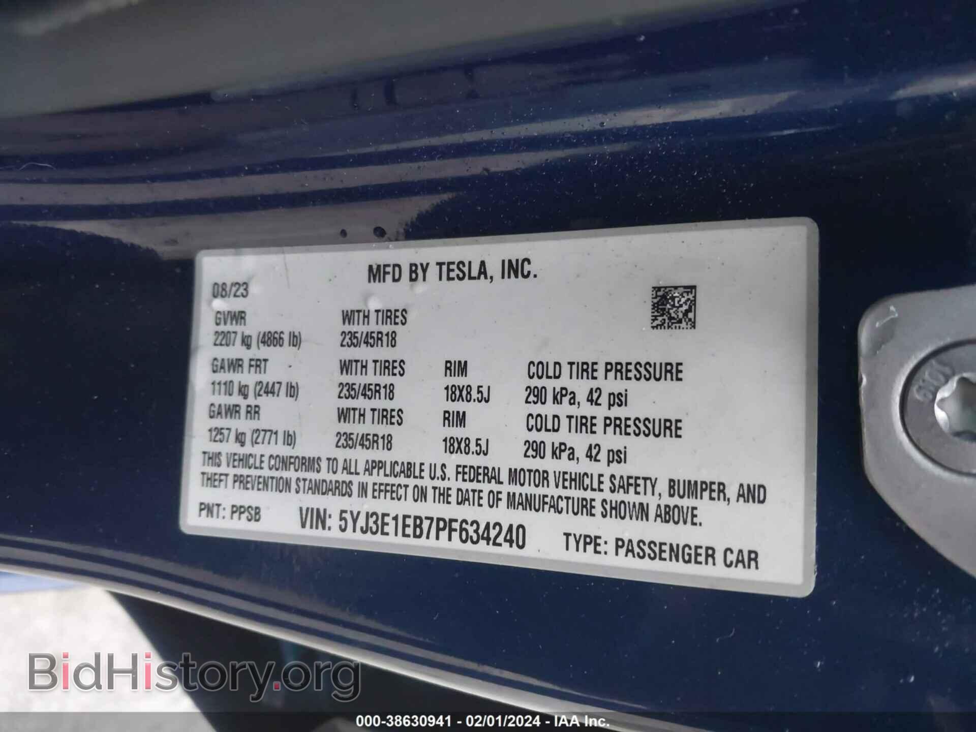 2023 TESLA MODEL 3 - VIN: 5YJ3E1EB7PF634240 - Фото 9