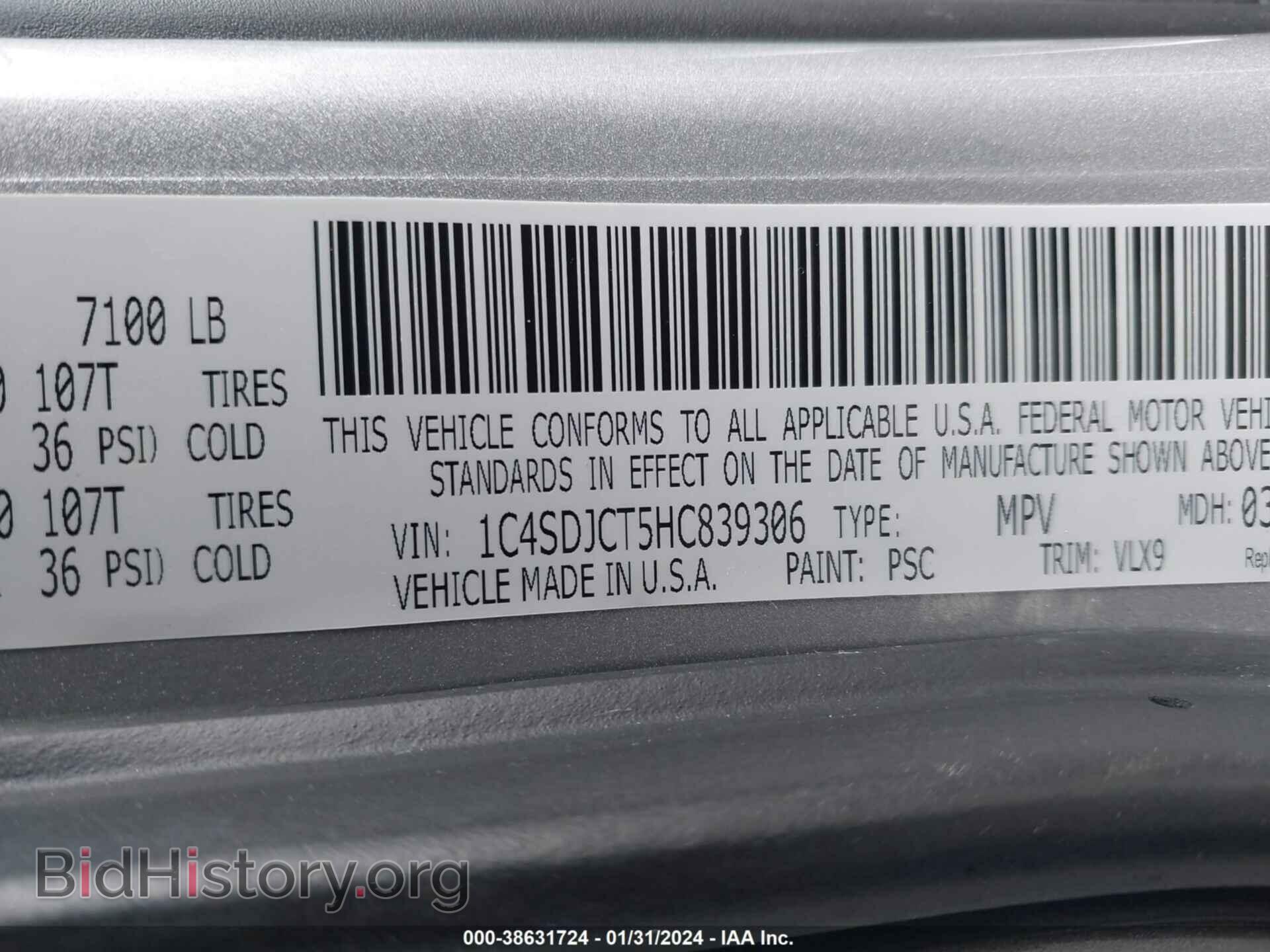 2017 DODGE DURANGO - VIN: 1C4SDJCT5HC839306 - Photo 9