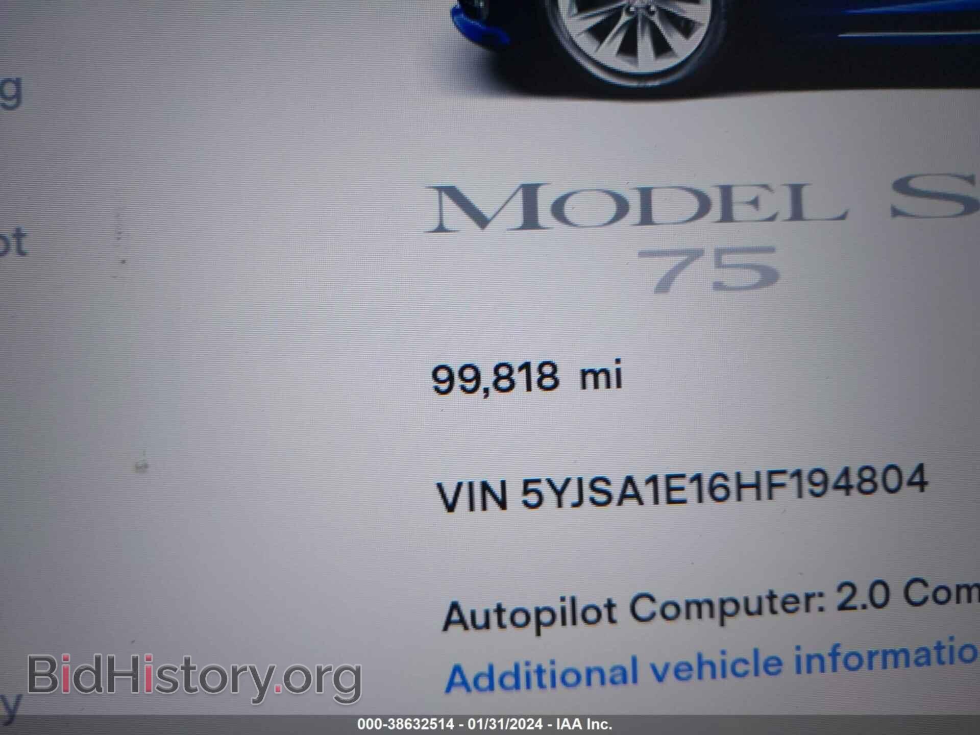 2017 TESLA MODEL S - VIN: 5YJSA1E16HF194804 - Photo 16