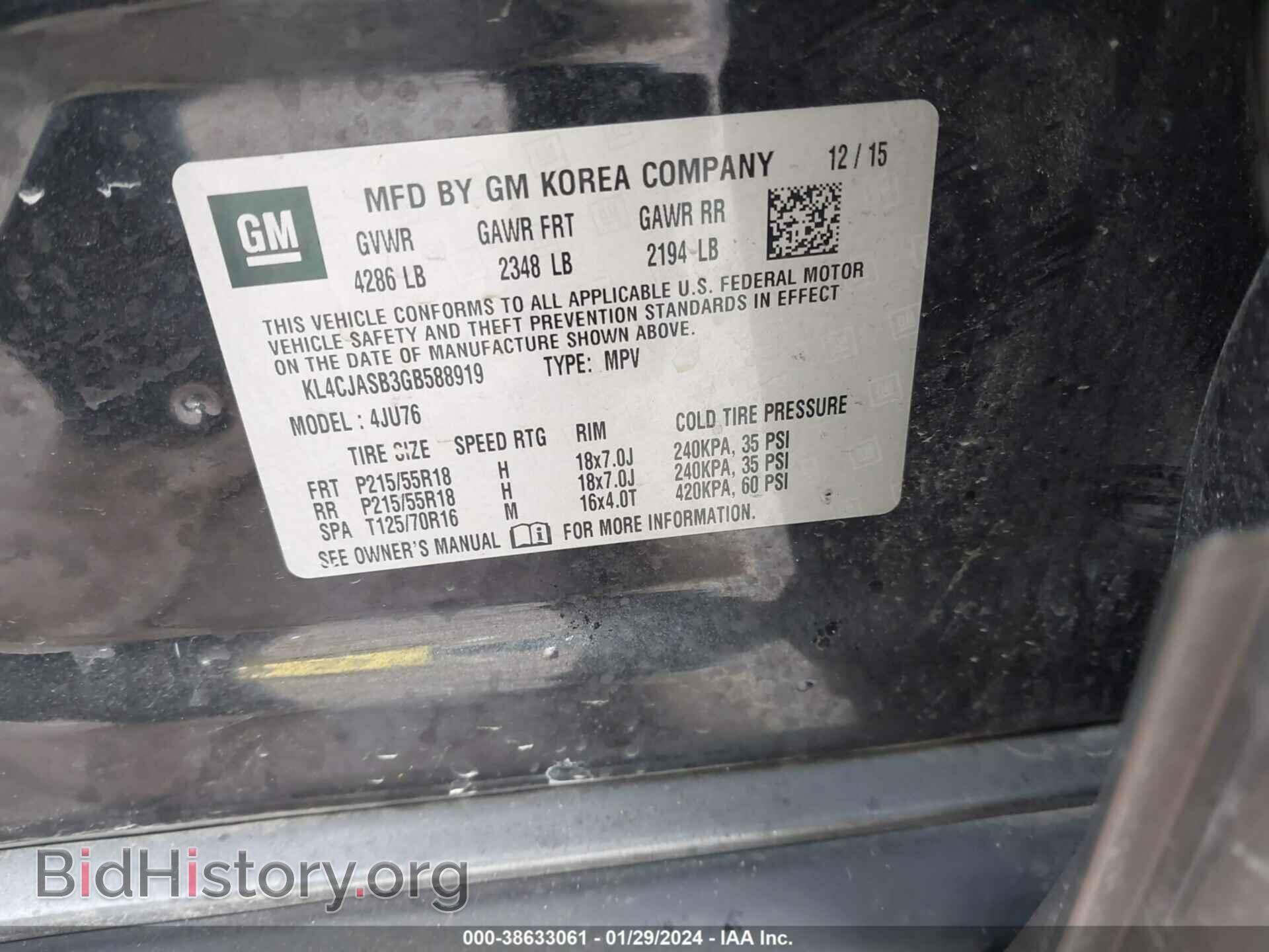 2016 BUICK ENCORE - VIN: KL4CJASB3GB588919 - Photo 9