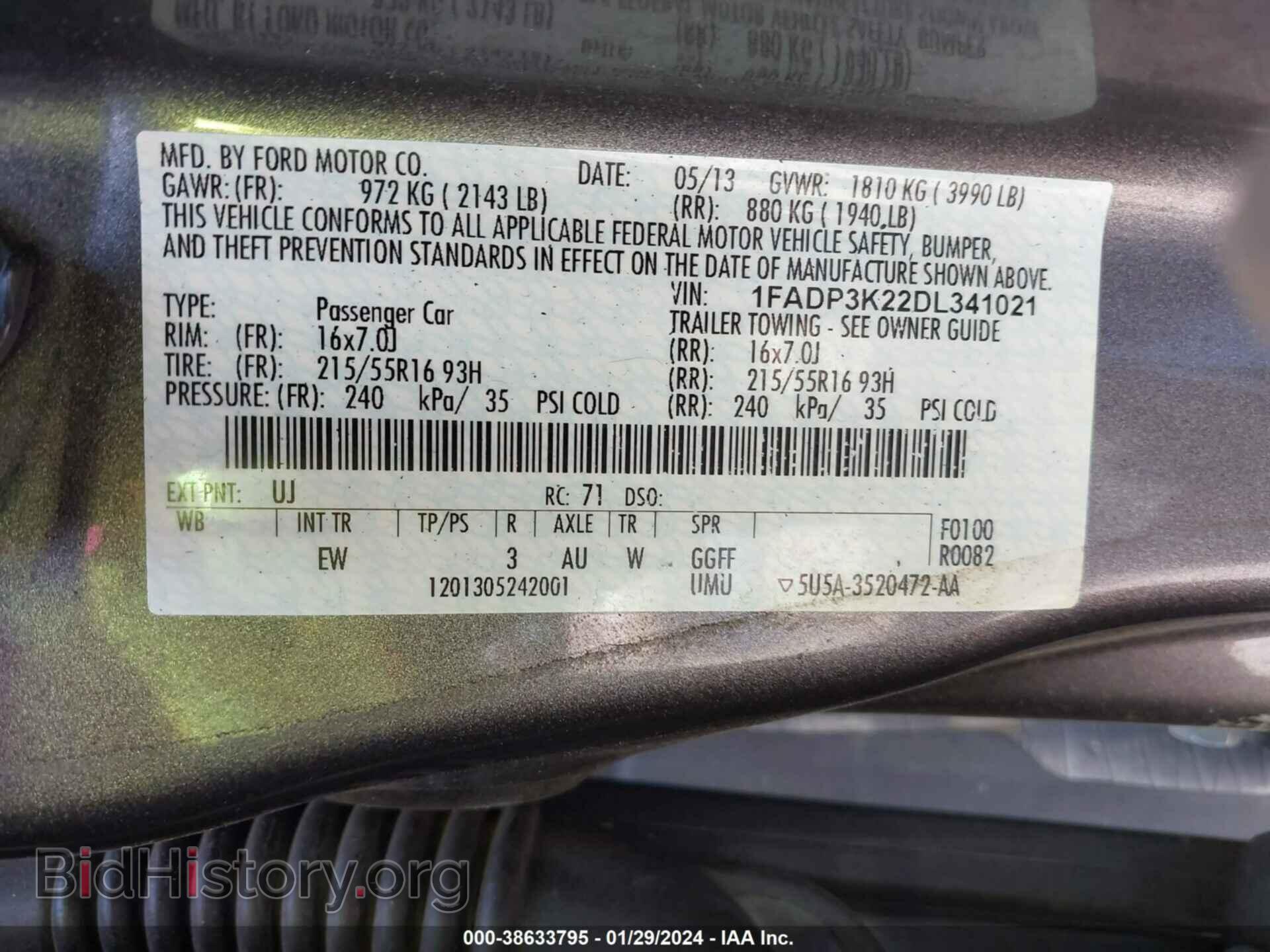 2013 FORD FOCUS - VIN: 1FADP3K22DL341021 - Фото 9