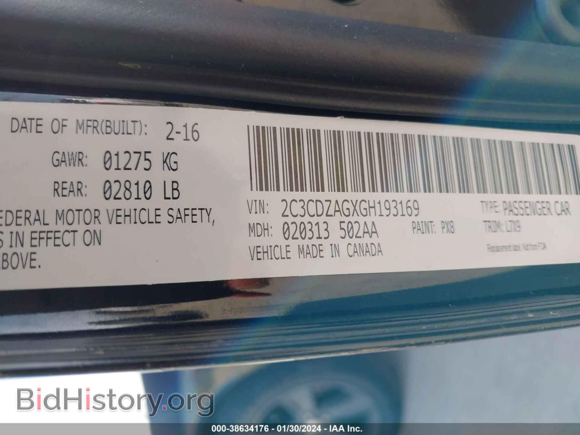 2016 DODGE CHALLENGER - VIN: 2C3CDZAGXGH193169 - Фото 9
