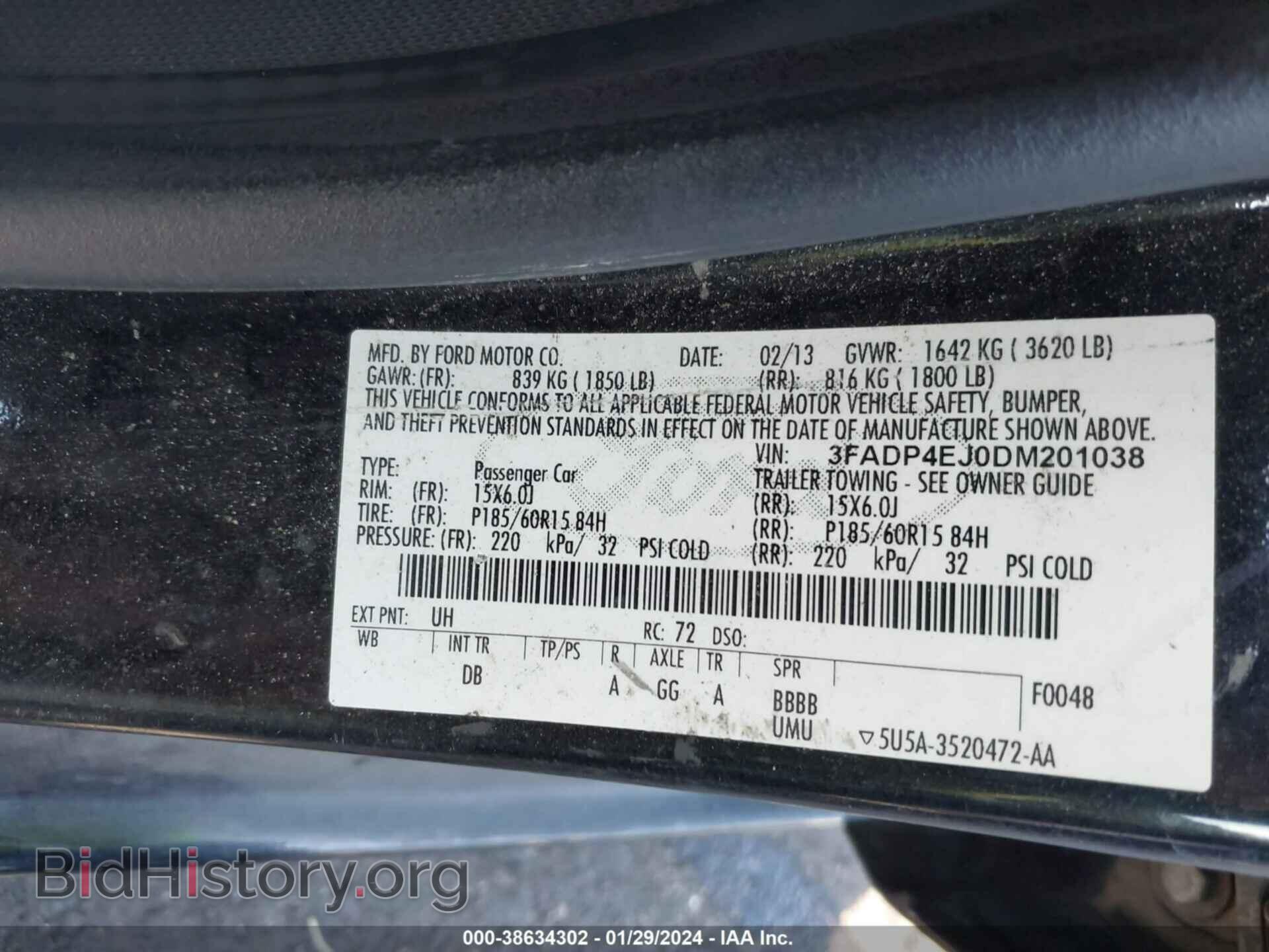 2013 FORD FIESTA - VIN: 3FADP4EJ0DM201038 - Фото 9