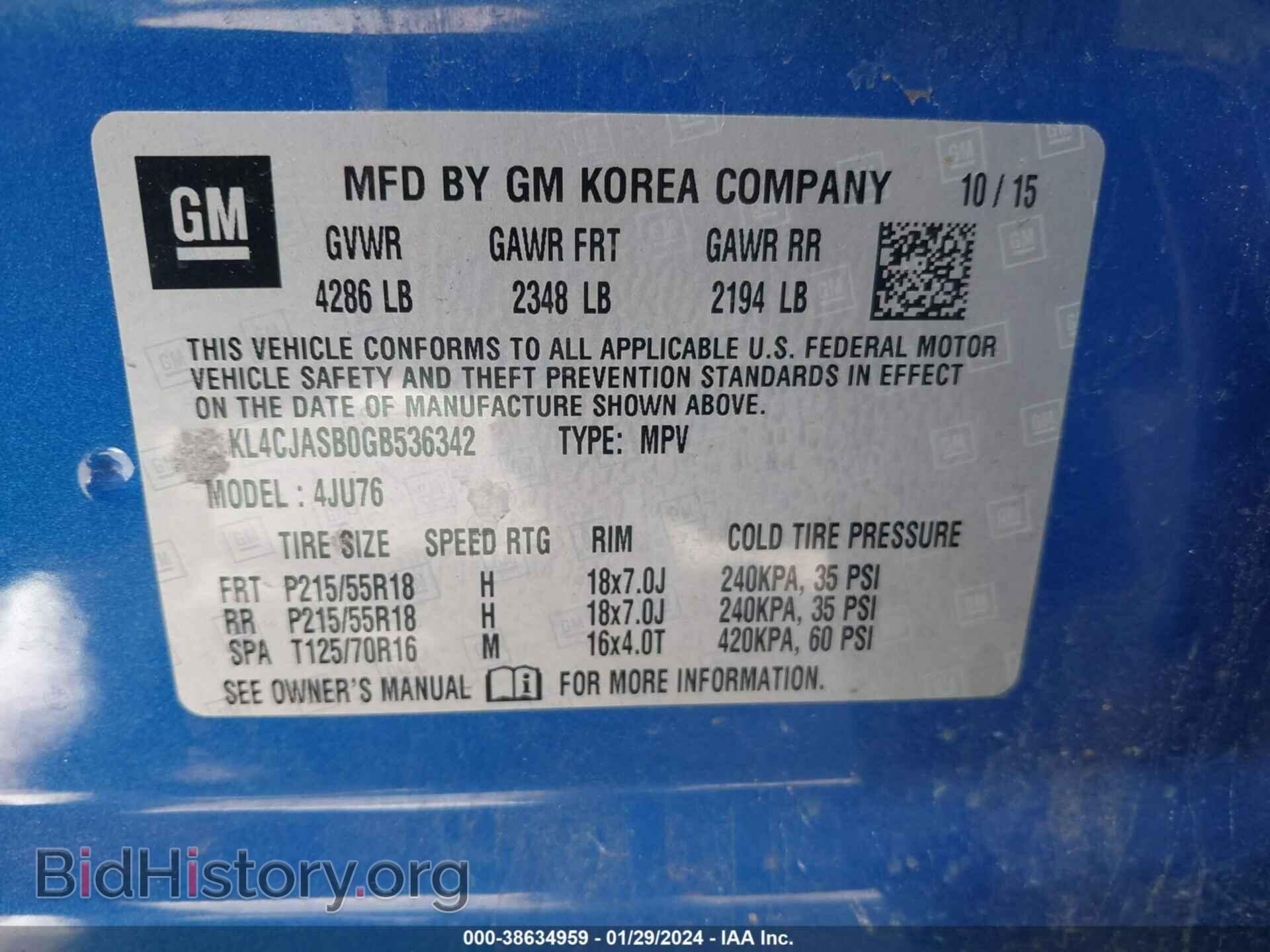 2016 BUICK ENCORE - VIN: KL4CJASB0GB536342 - Photo 9