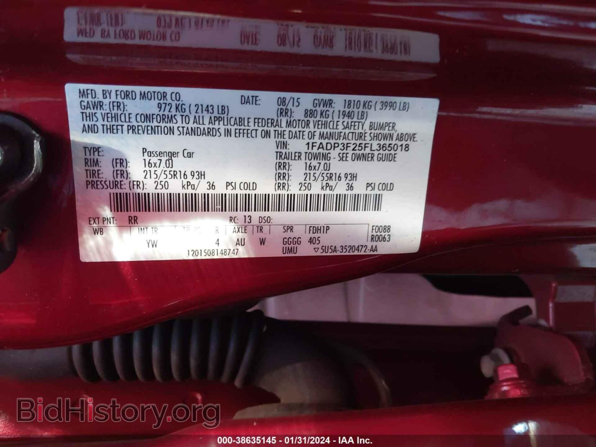 2015 FORD FOCUS - VIN: 1FADP3F25FL365018 - Фото 9