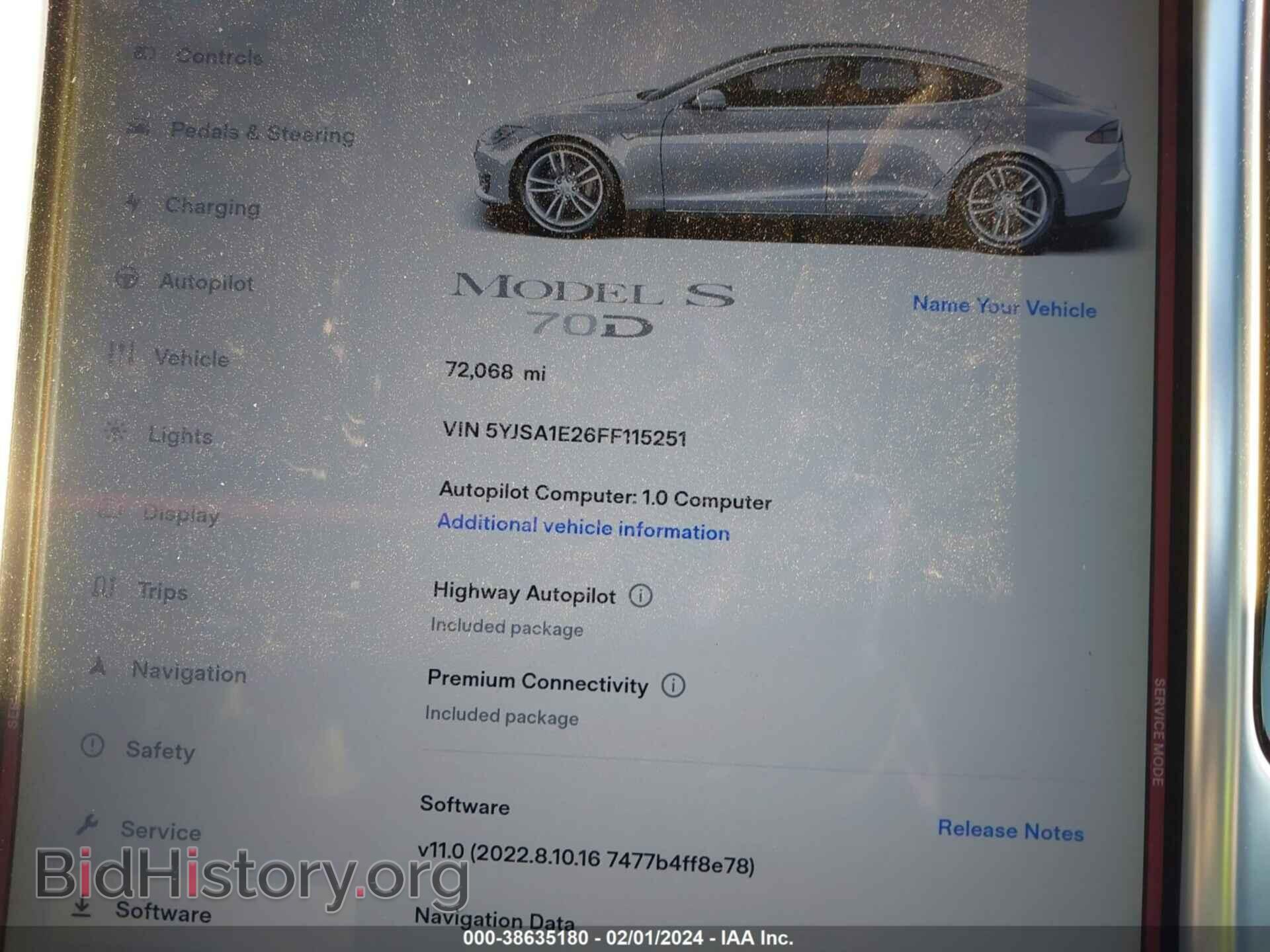 2015 TESLA MODEL S - VIN: 5YJSA1E26FF115251 - Photo 7