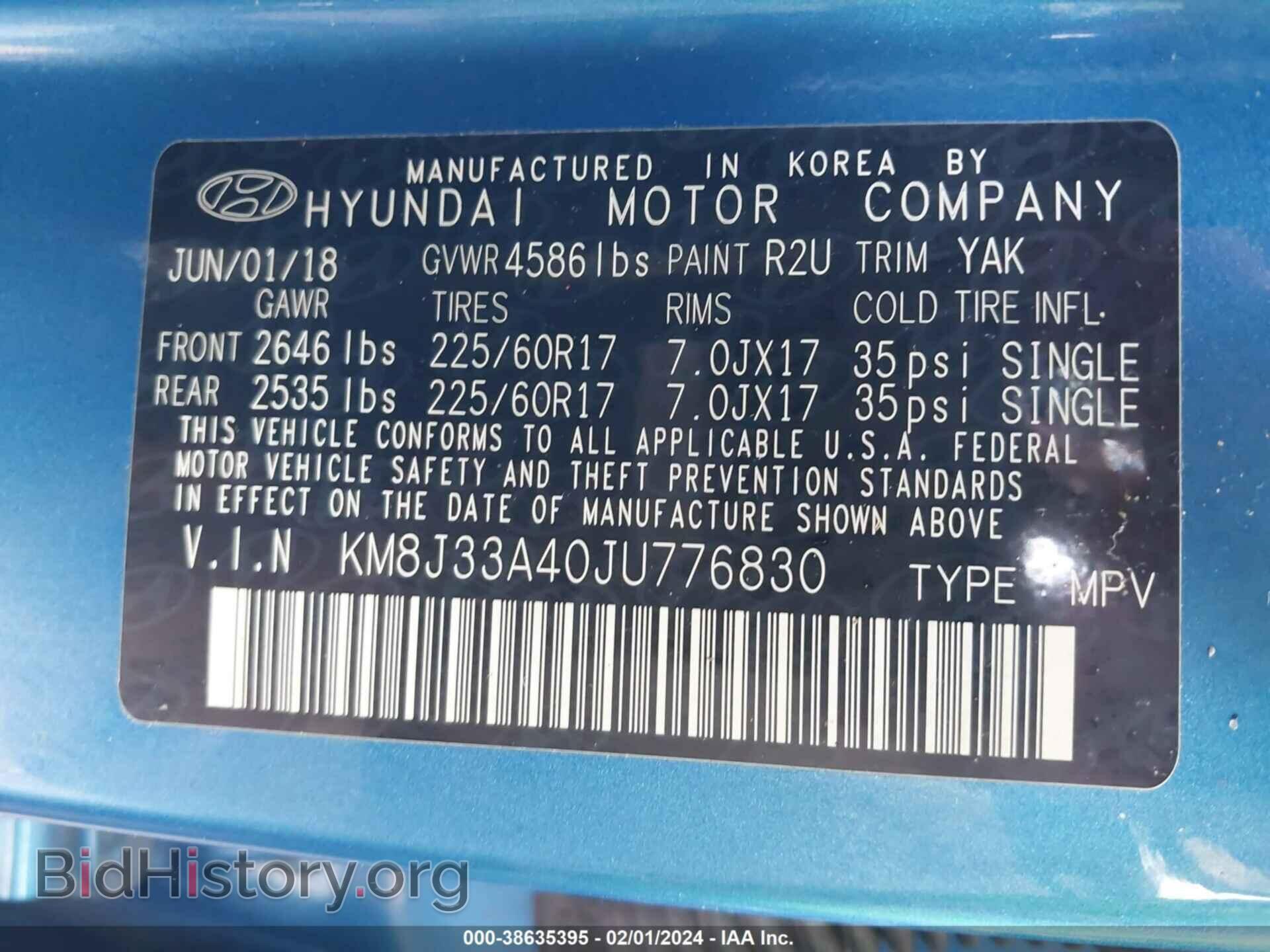 2018 HYUNDAI TUCSON - VIN: KM8J33A40JU776830 - Фото 9