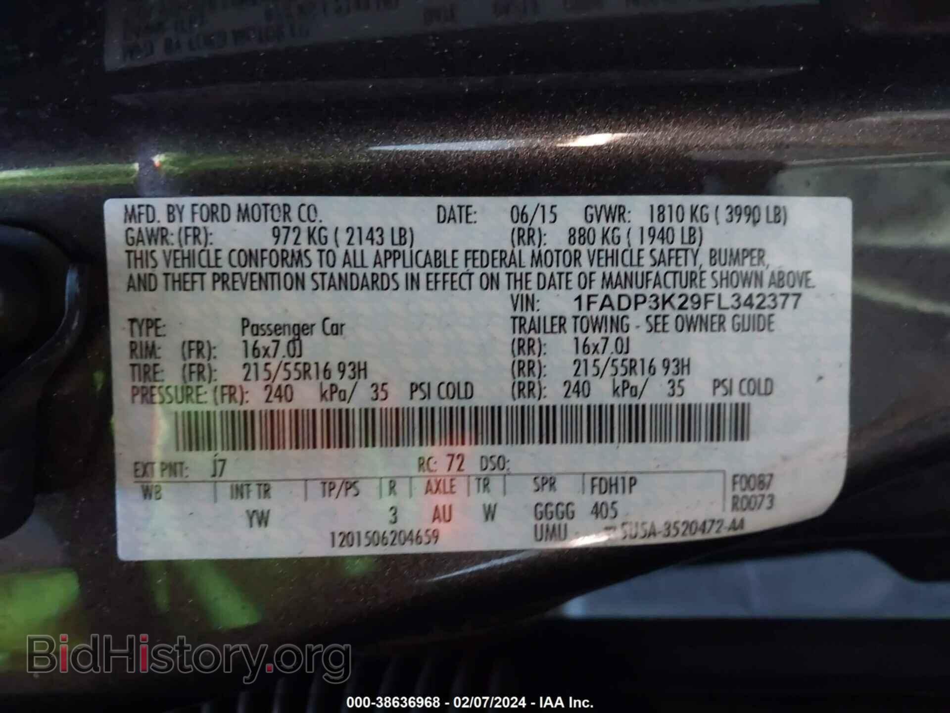 2015 FORD FOCUS - VIN: 1FADP3K29FL342377 - Фото 9