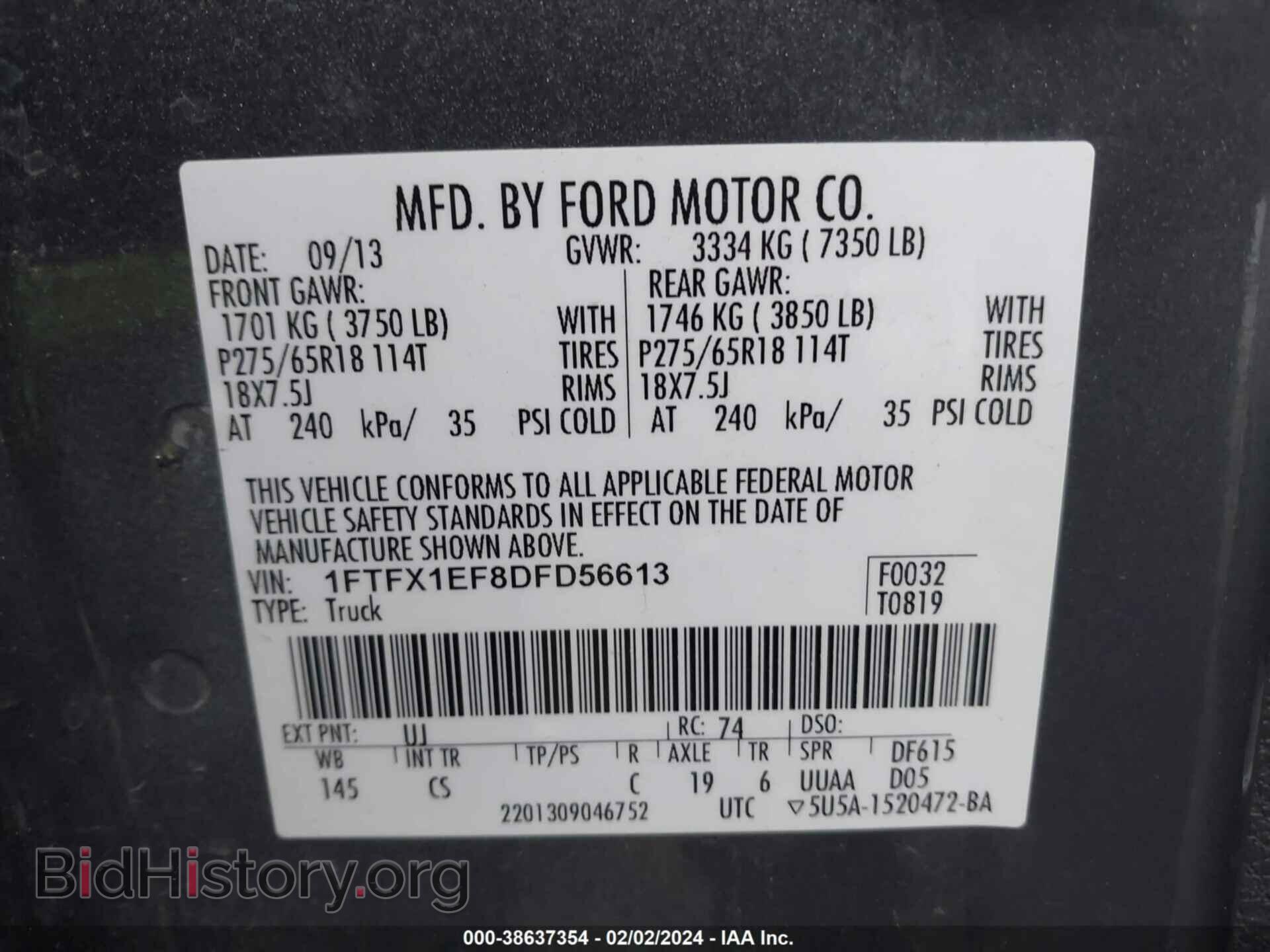 2013 FORD F-150 - VIN: 1FTFX1EF8DFD56613 - Photo 9