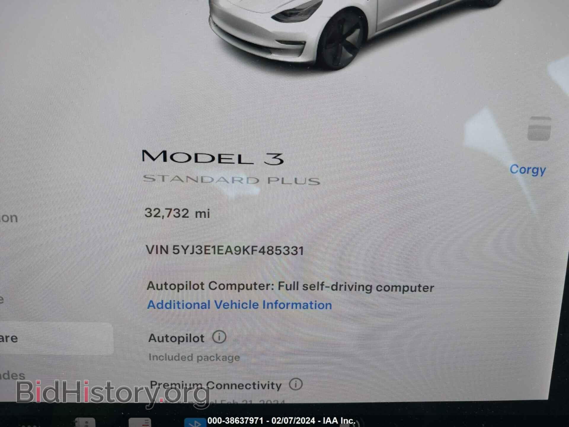 2019 TESLA MODEL 3 - VIN: 5YJ3E1EA9KF485331 - Фото 7