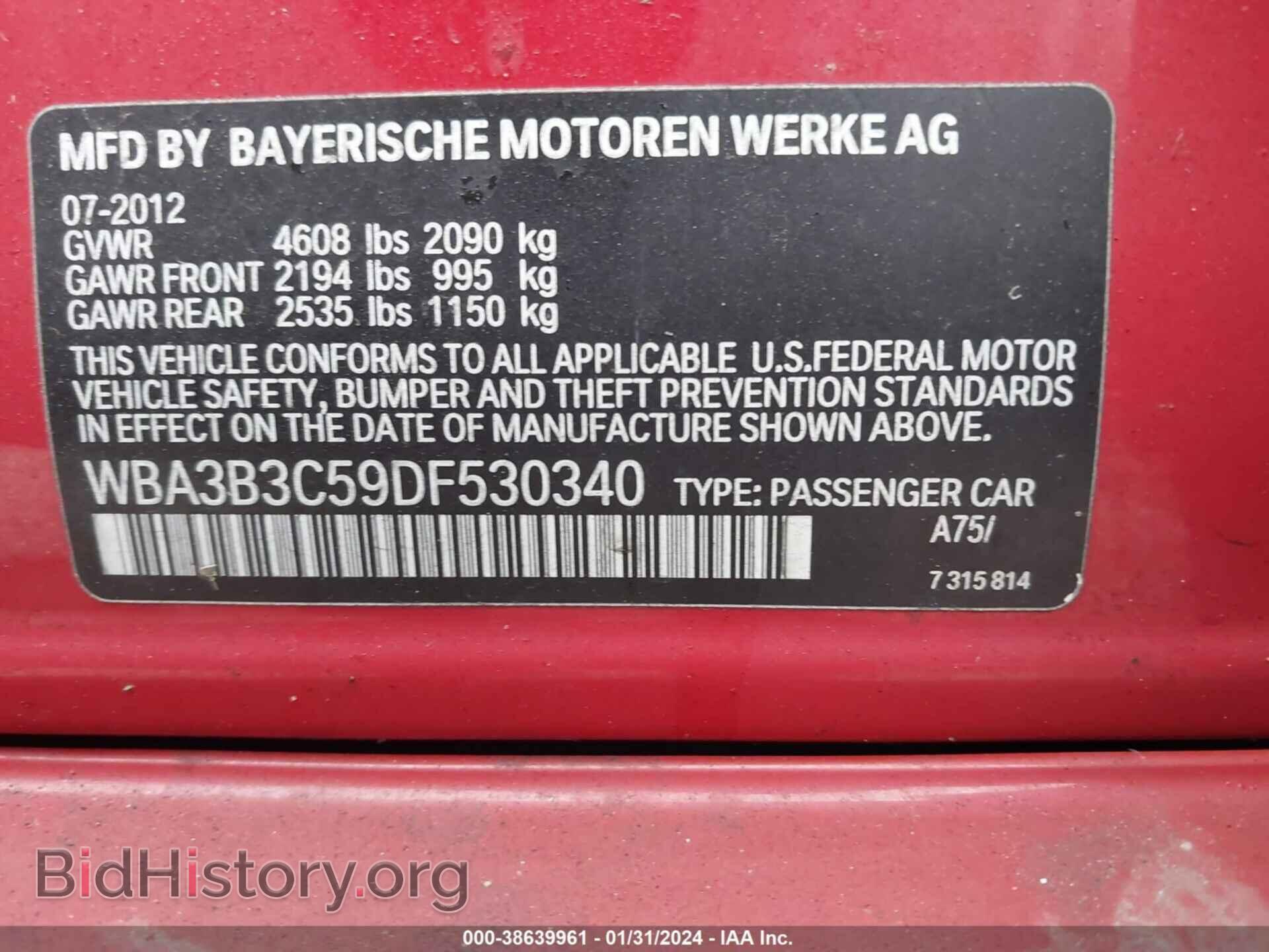 2013 BMW 328I - VIN: WBA3B3C59DF530340 - Фото 9