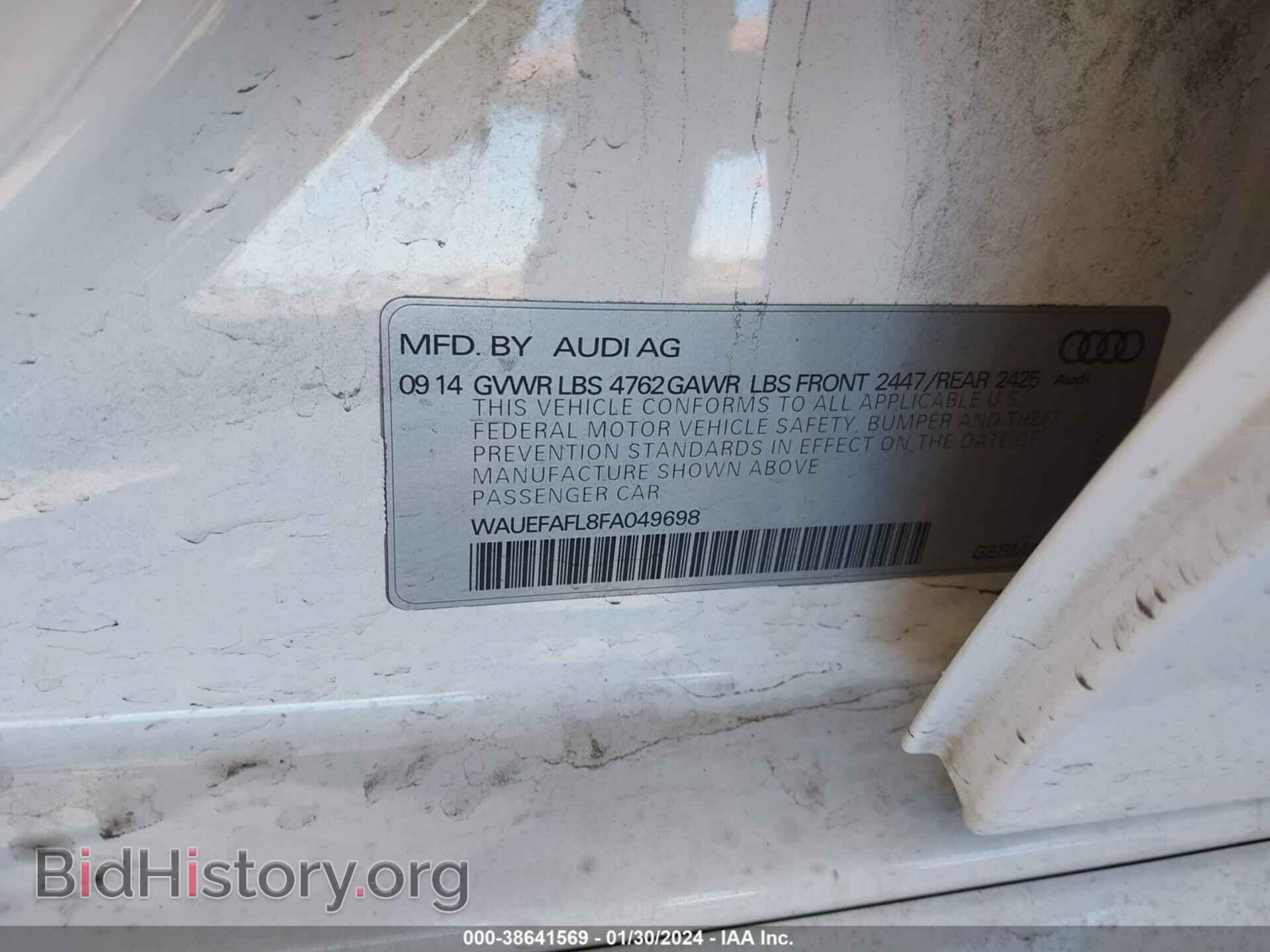 2015 AUDI A4 - VIN: WAUEFAFL8FA049698 - Фото 9