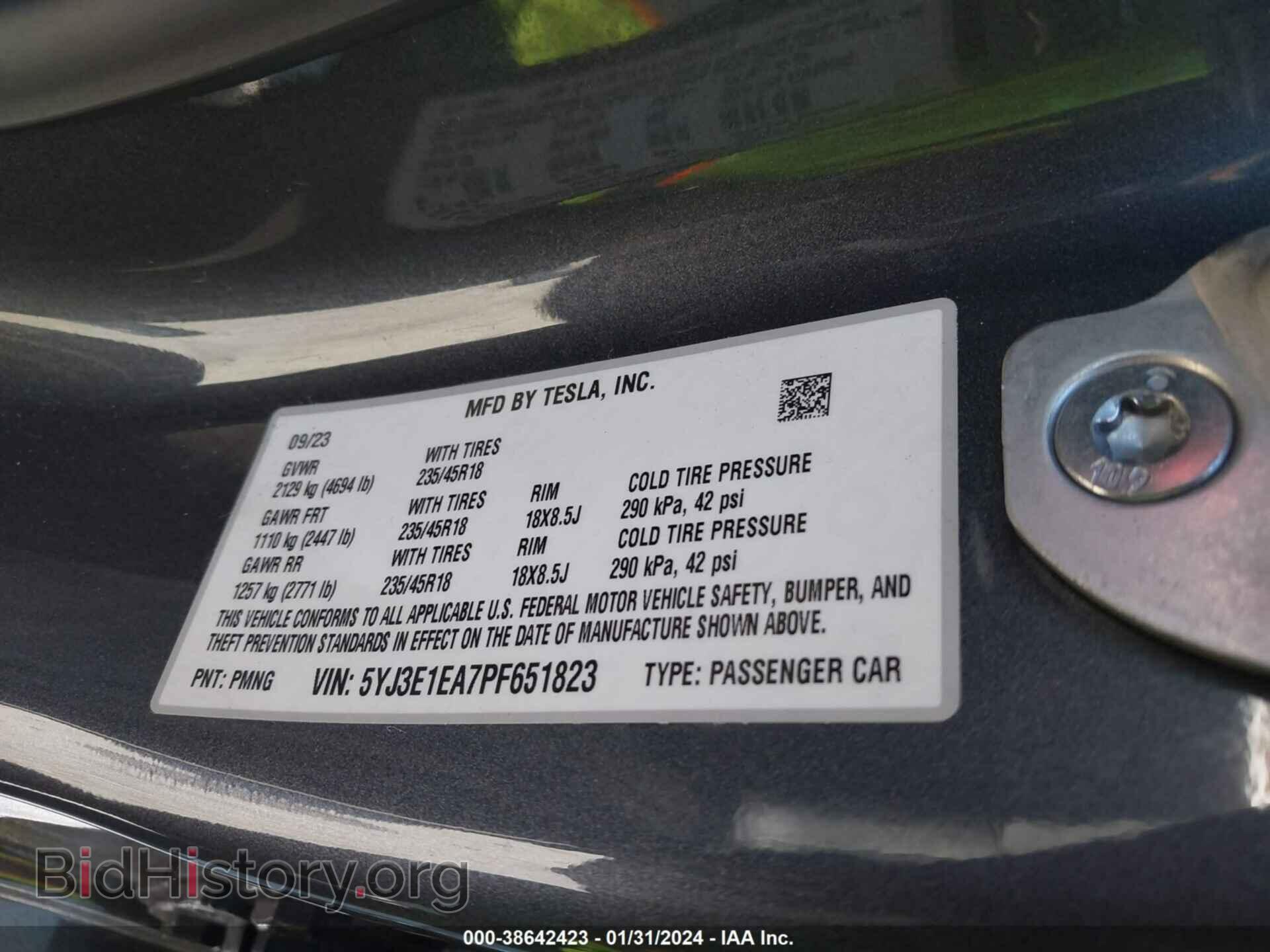 2023 TESLA MODEL 3 - VIN: 5YJ3E1EA7PF651823 - Photo 9