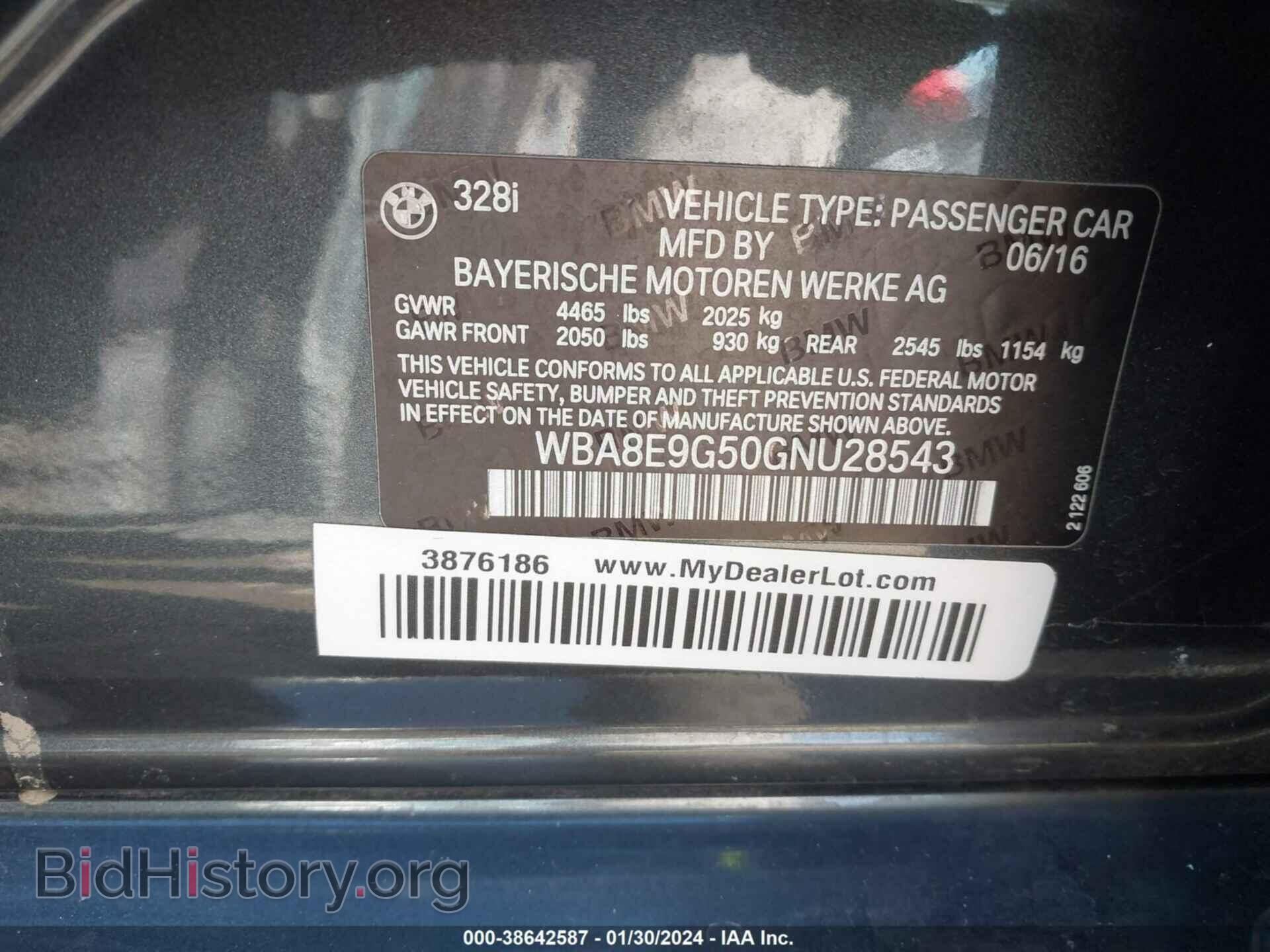 2016 BMW 328I - VIN: WBA8E9G50GNU28543 - Фото 9