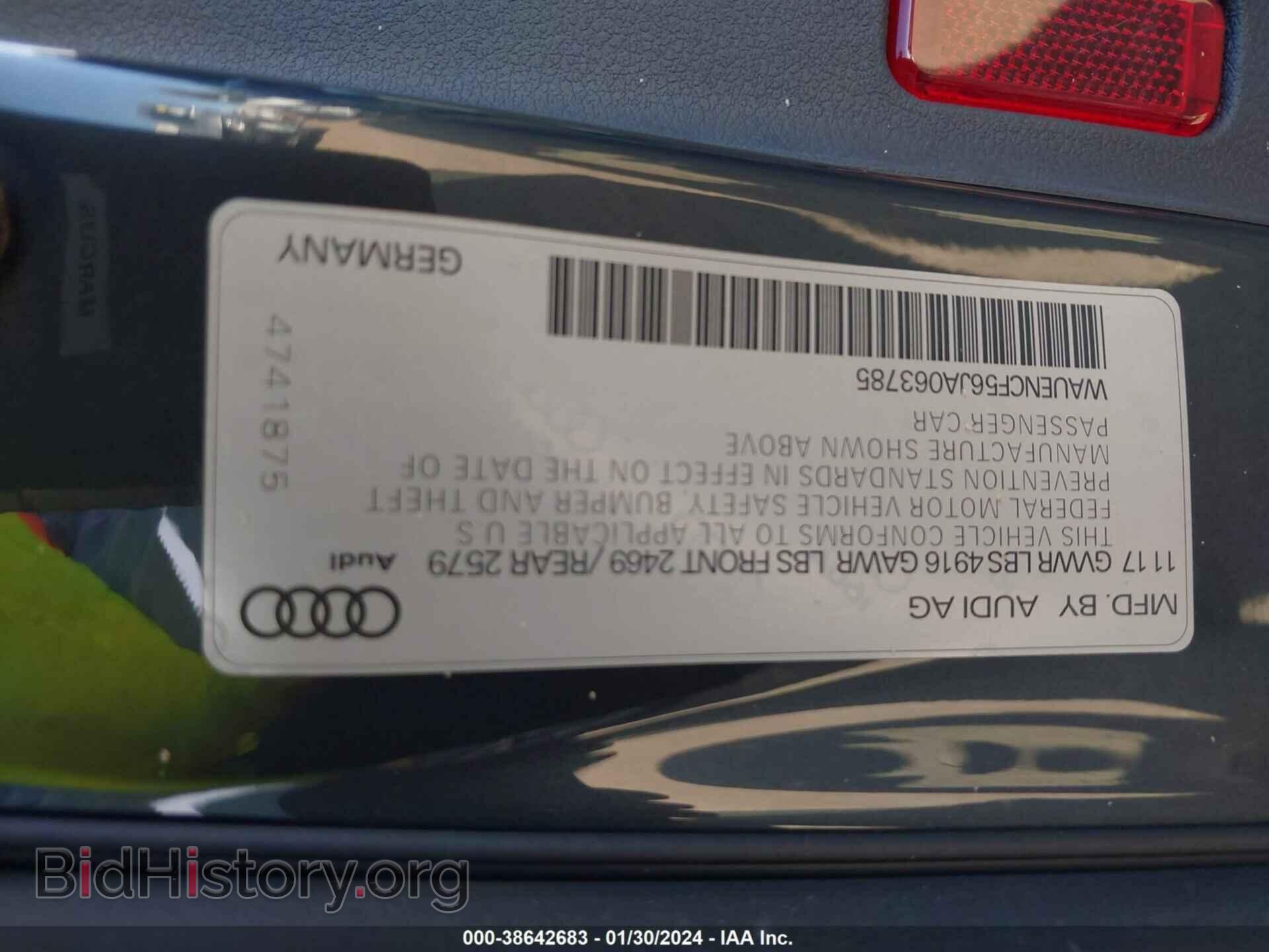 2018 AUDI A5 - VIN: WAUENCF56JA063785 - Фото 9