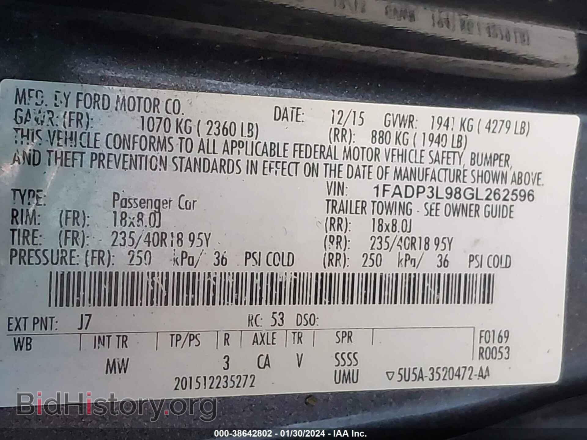 2016 FORD FOCUS ST - VIN: 1FADP3L98GL262596 - Фото 9